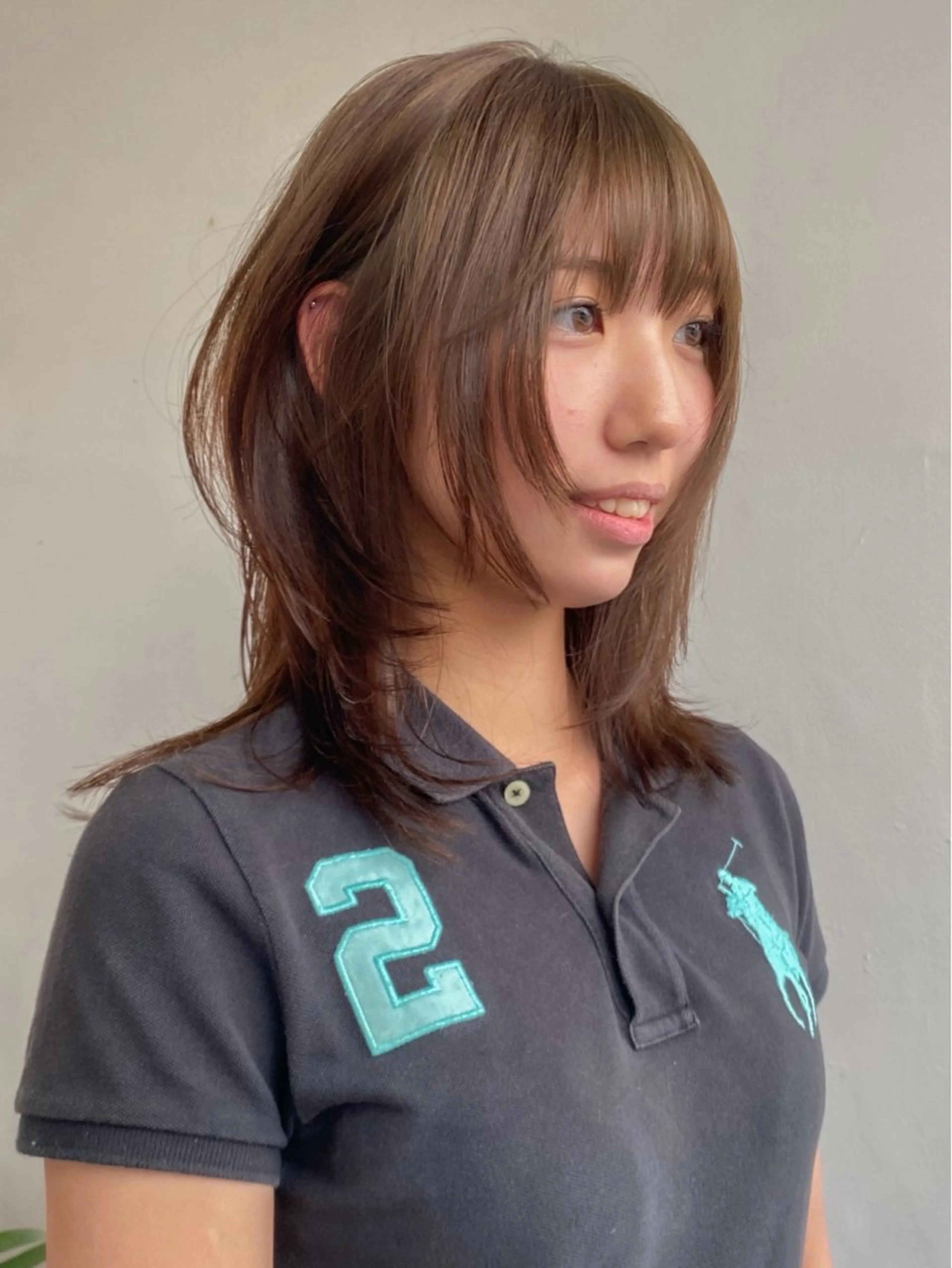 ミディアム カラー ヘアアレンジ ブラウンカラー ダブルカラー オレンジ くびれヘア レイヤーカット カット ヘアカラー トリートメント 🎀韓国レイヤー 🎀白石菜々のヘアスタイル