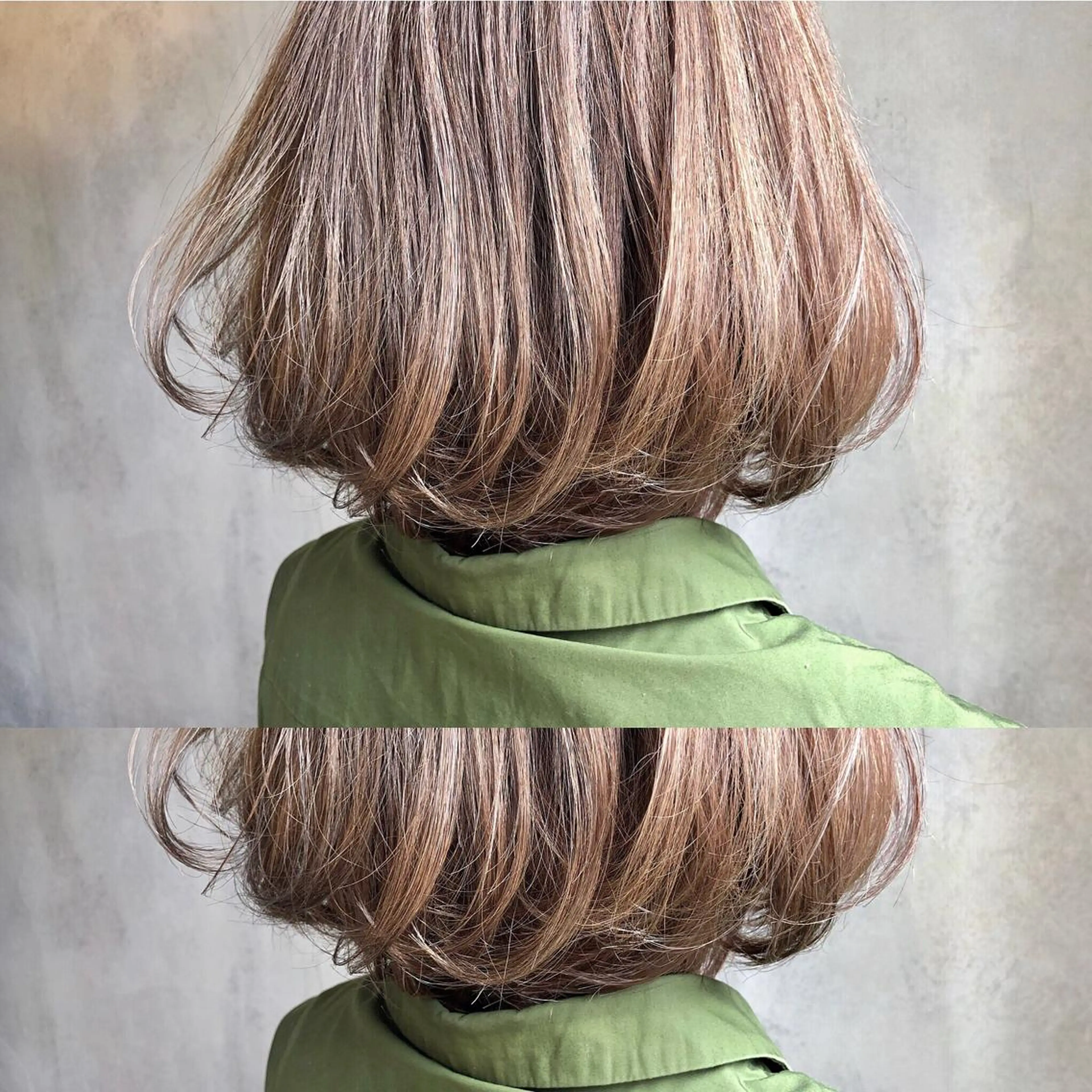 ミディアム カラー ベージュカラー カット ヘアカラー ツキノキ ミナのヘアスタイル