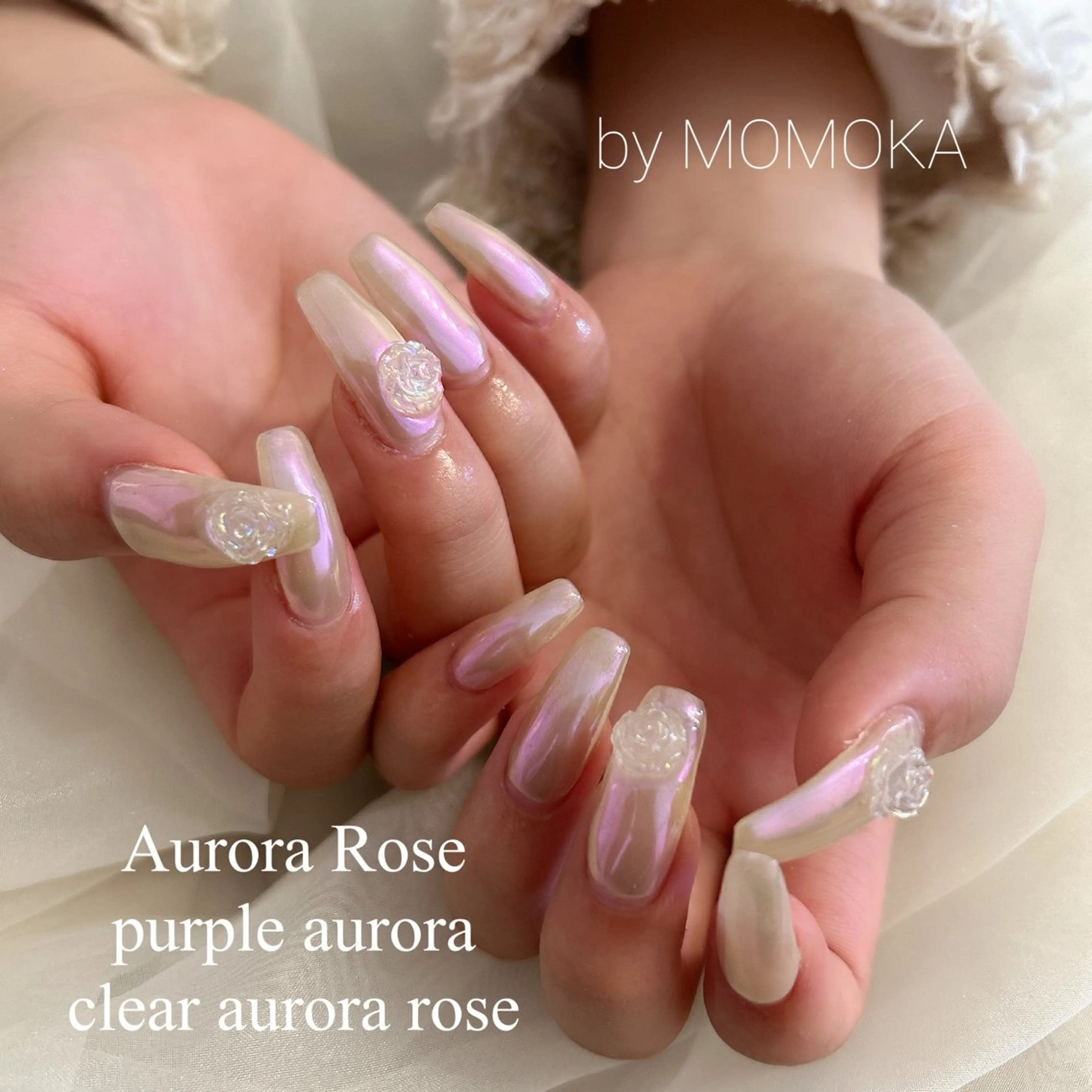 ネイル オーロラネイル ハンドネイル Momo nailsalonのネイルデザイン