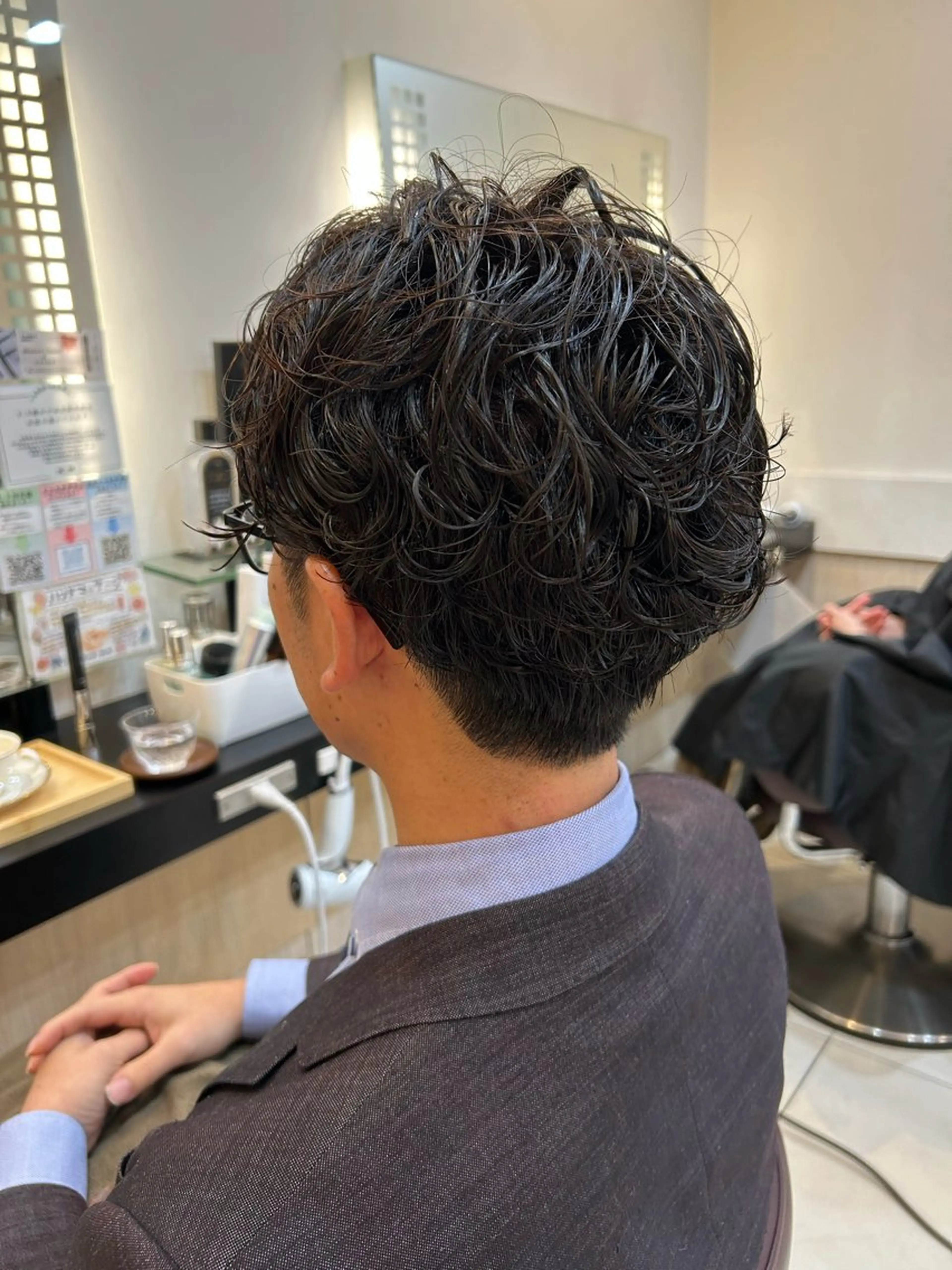 ショート パーマ メンズ カット パーマ トリートメント ヘッドスパ ヘアセット リリー /Men's/パーマのヘアスタイル