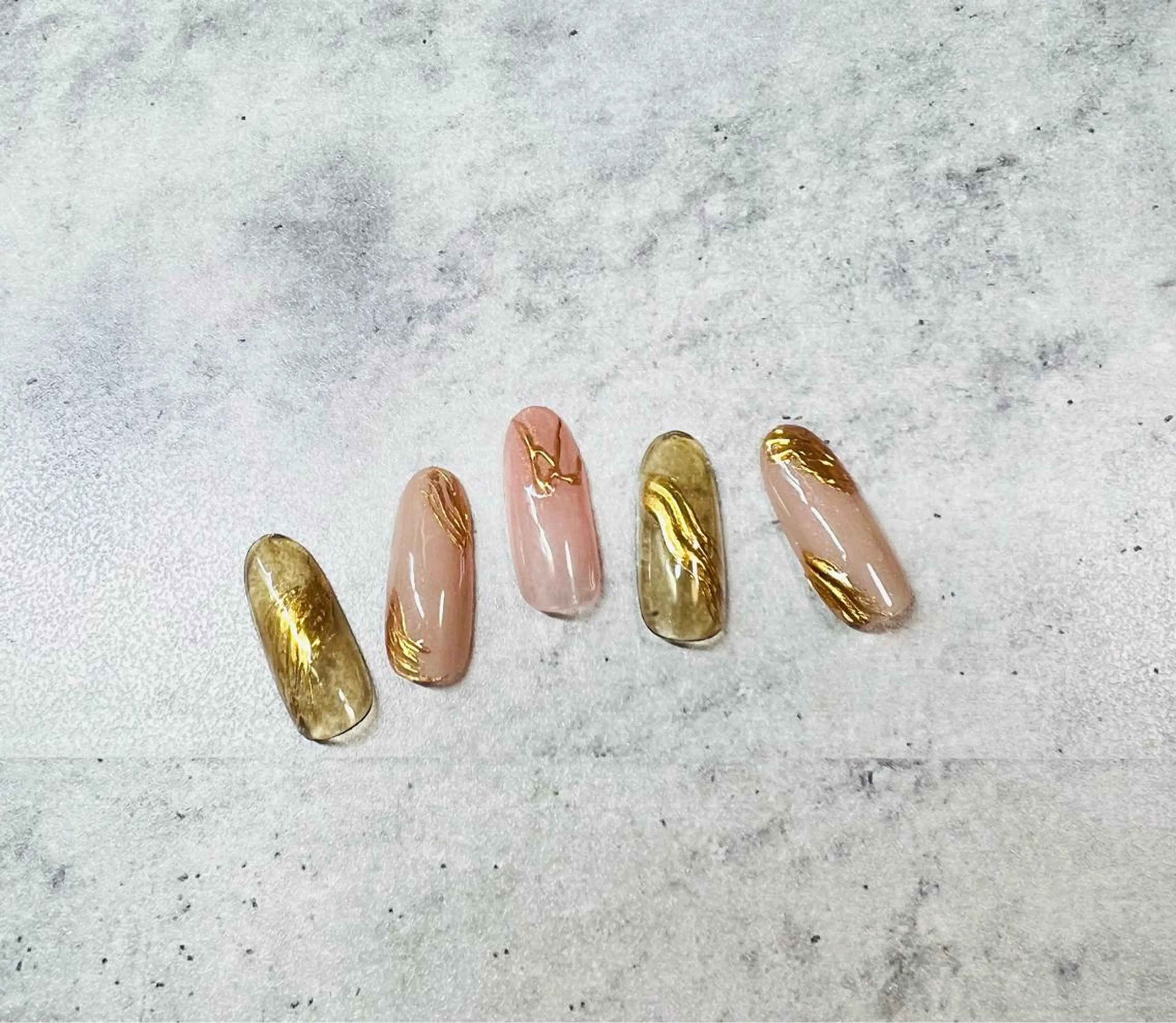 ネイル ブラウン ミラーネイル ピンク N.plus NaiLのネイルデザイン