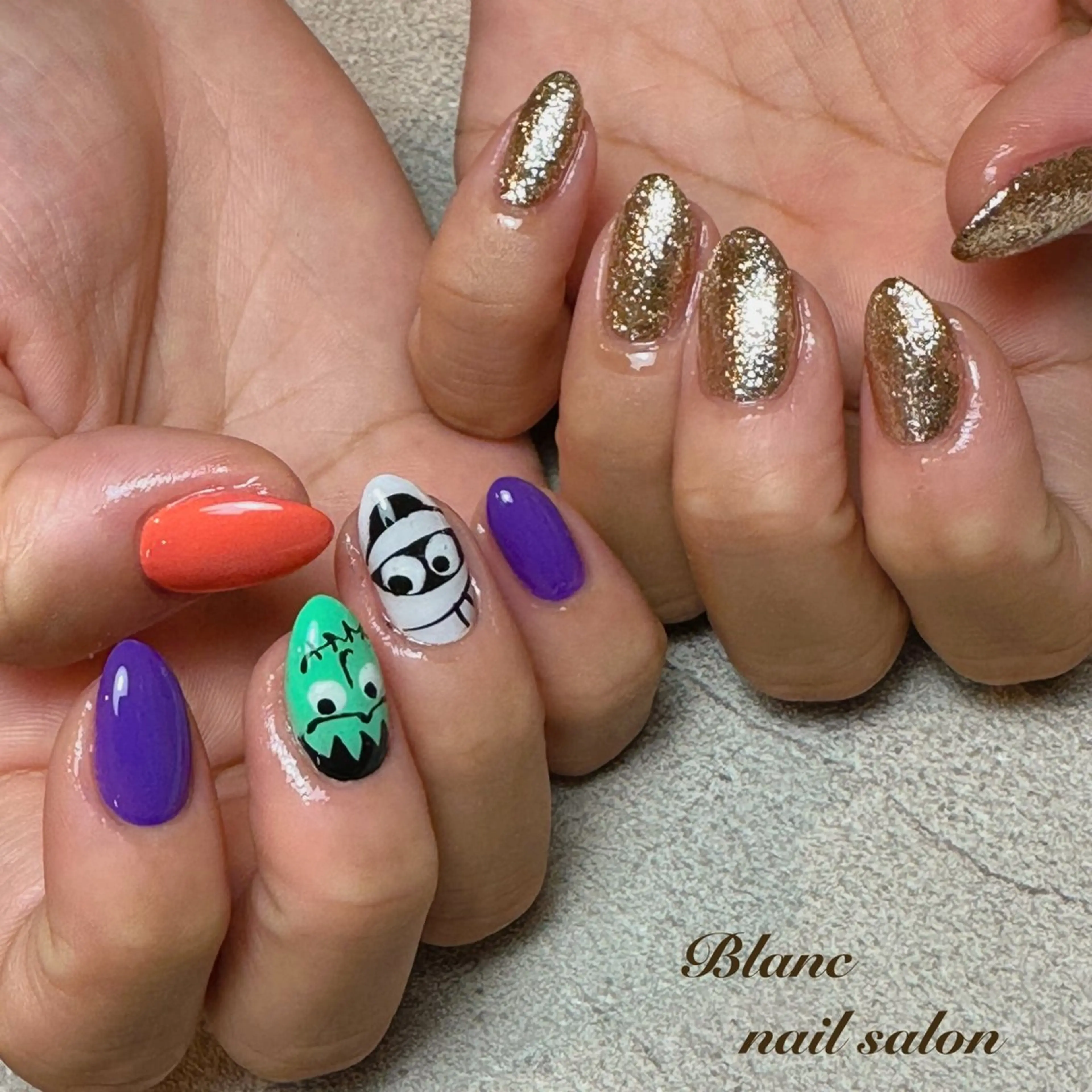 ミディアム ハロウィン Blanc ブランのネイルデザイン