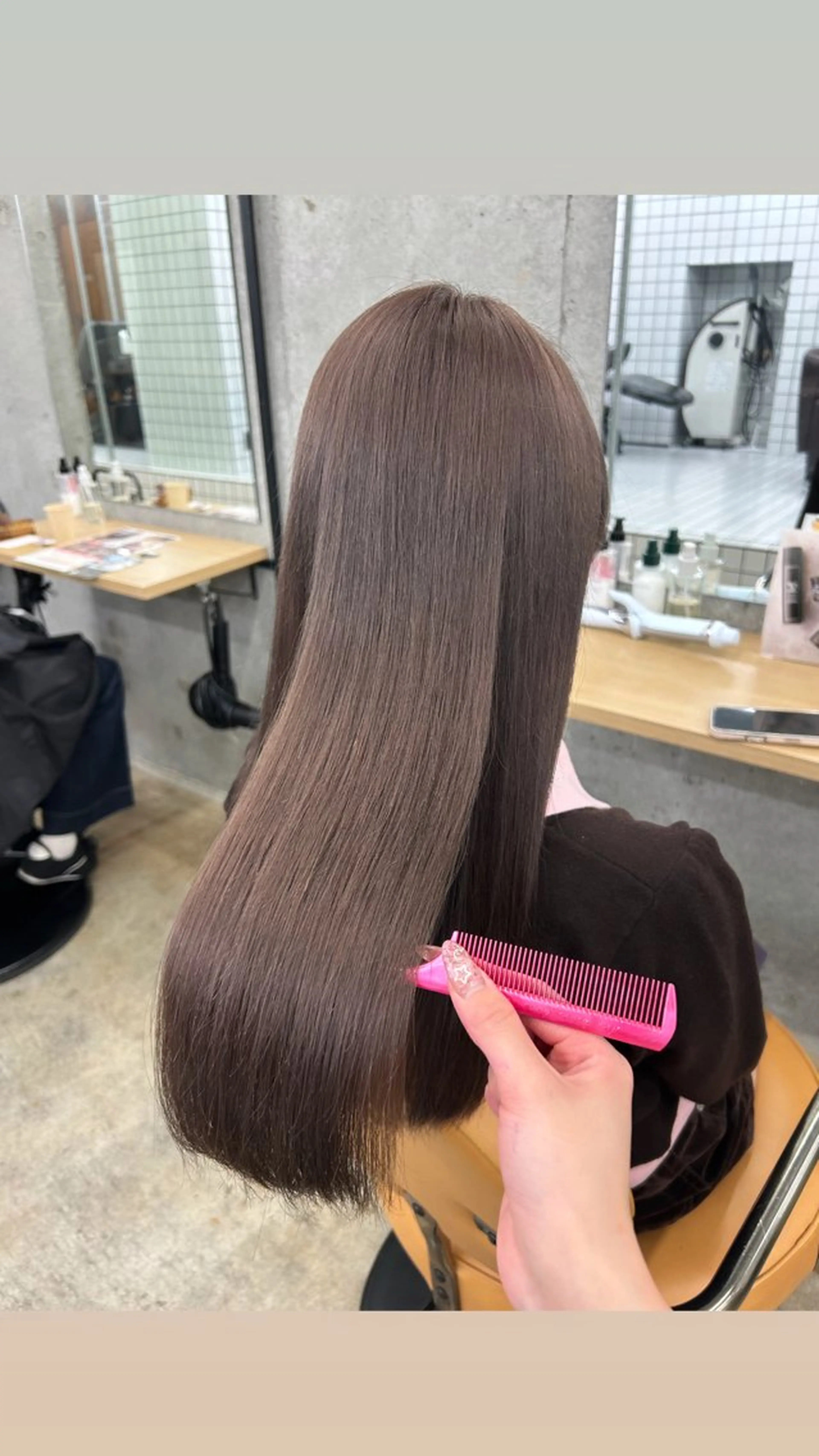 ロング カラー カット ヘアカラー トリートメント 🌷ラベンダーピンク 顔まわり🌷ねいろのヘアスタイル