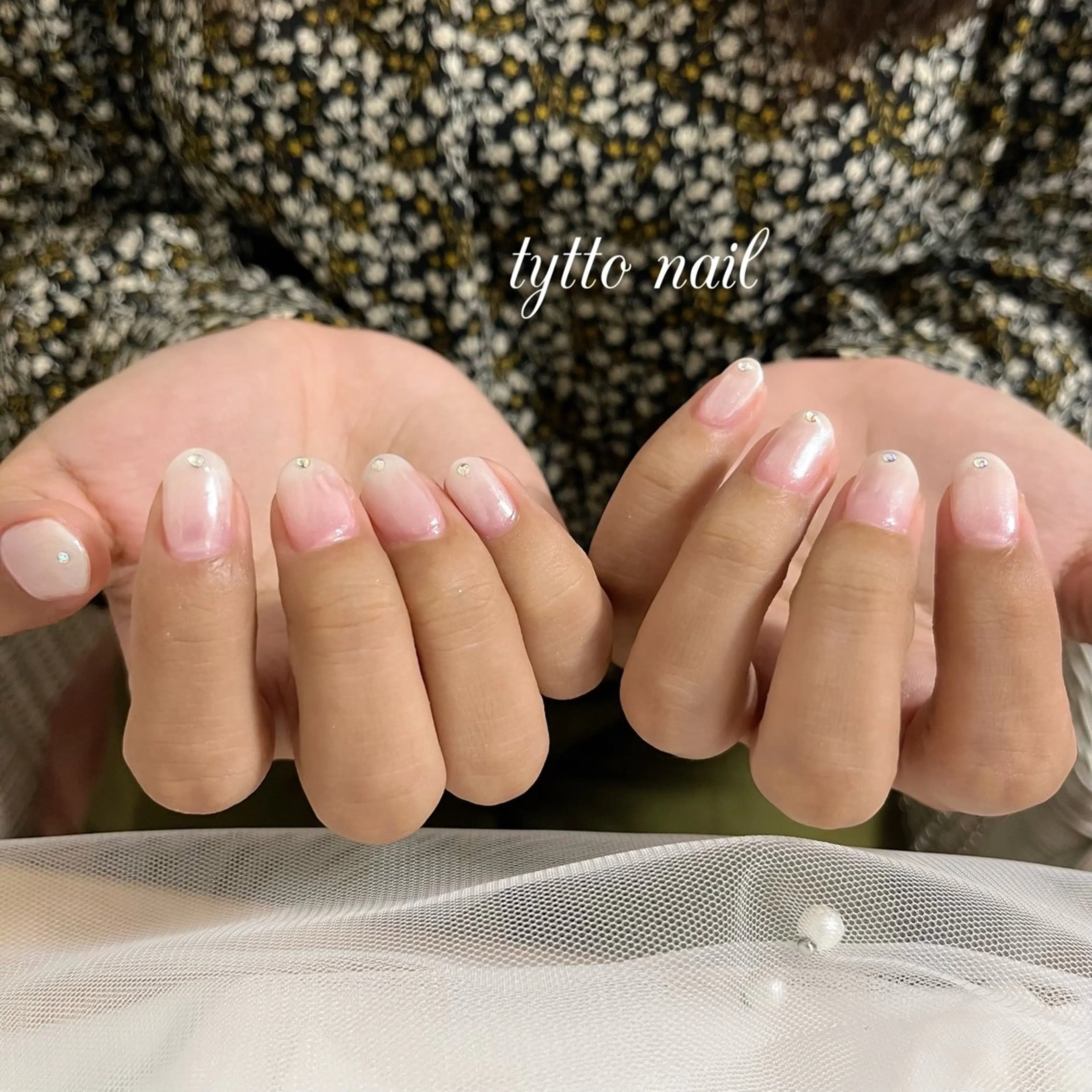 ネイル グラデーション ミラーネイル オフィスネイル ピンク シンプルネイル tytto nail ❤︎‪‪eri‪‪のネイルデザイン