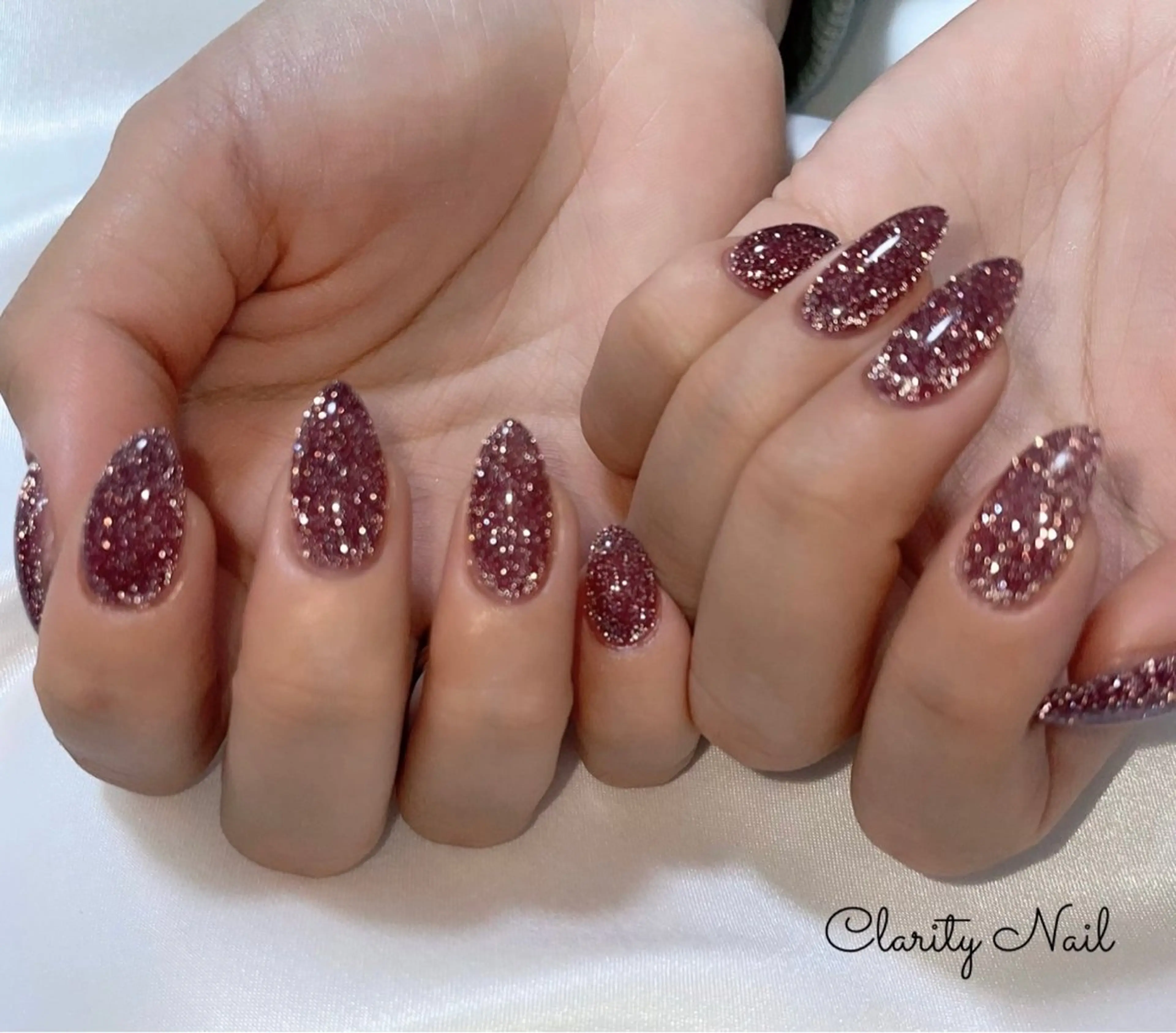 ネイル フラッシュネイル ラメ(グリッター) ワンカラーネイル ハンドネイル Clarity Nailのネイルデザイン