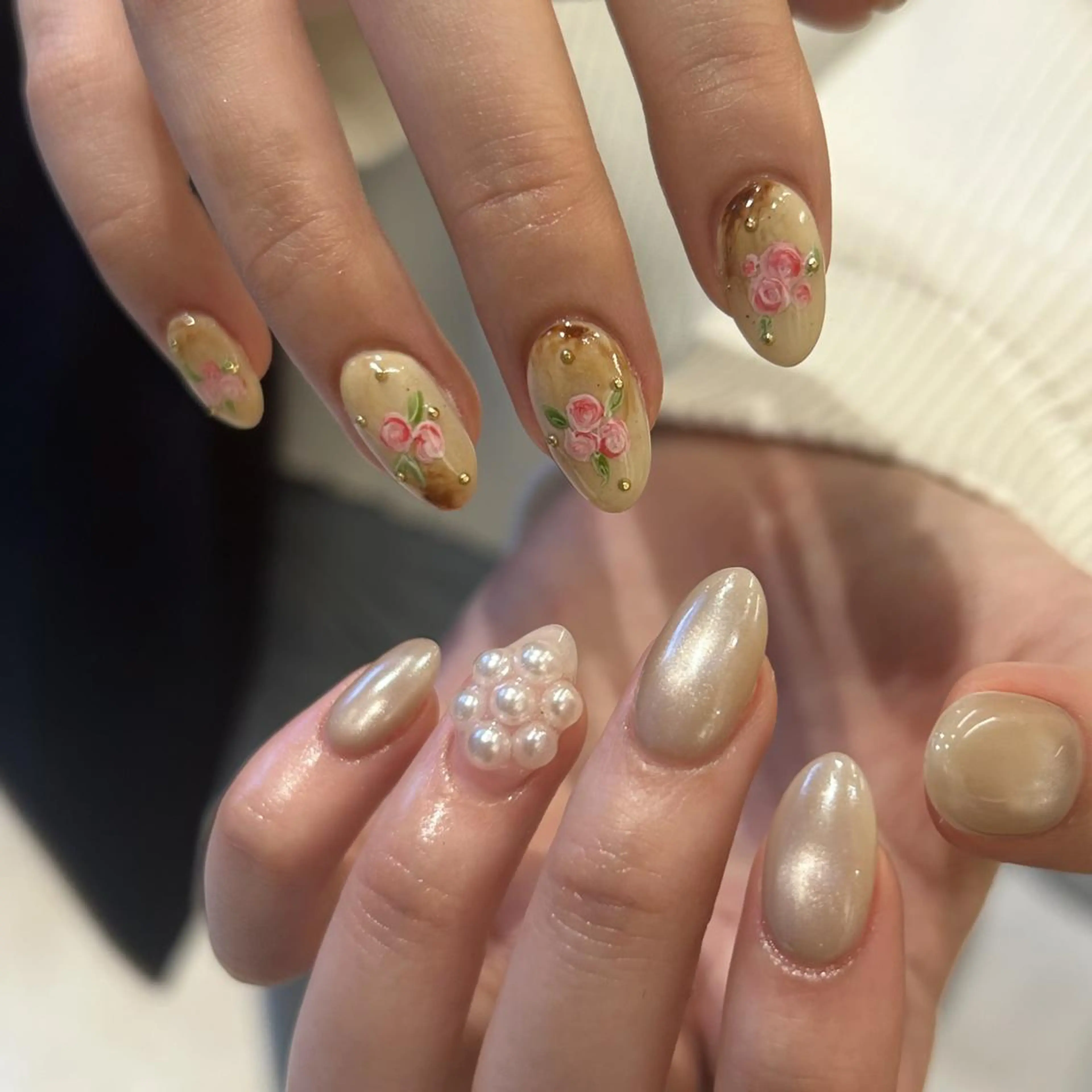 ネイル オーロラネイル ジェルネイル 氷ネイル・うるうるネイル 韓国ネイル ミラーネイル ハンドネイル nails TOKYOのネイルデザイン