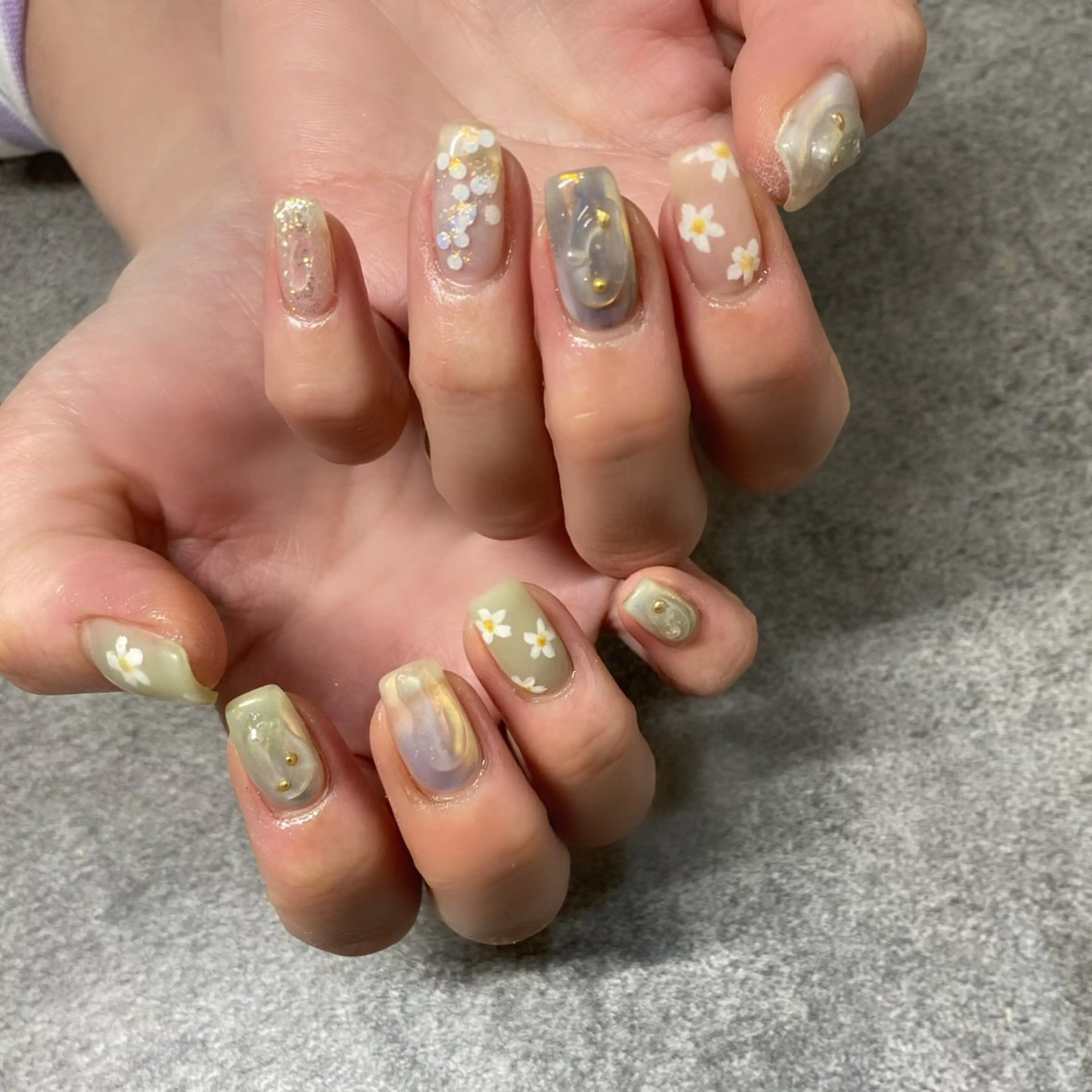 ネイリストとお揃いコース🌱𓂃 𓈒𓏸の写真