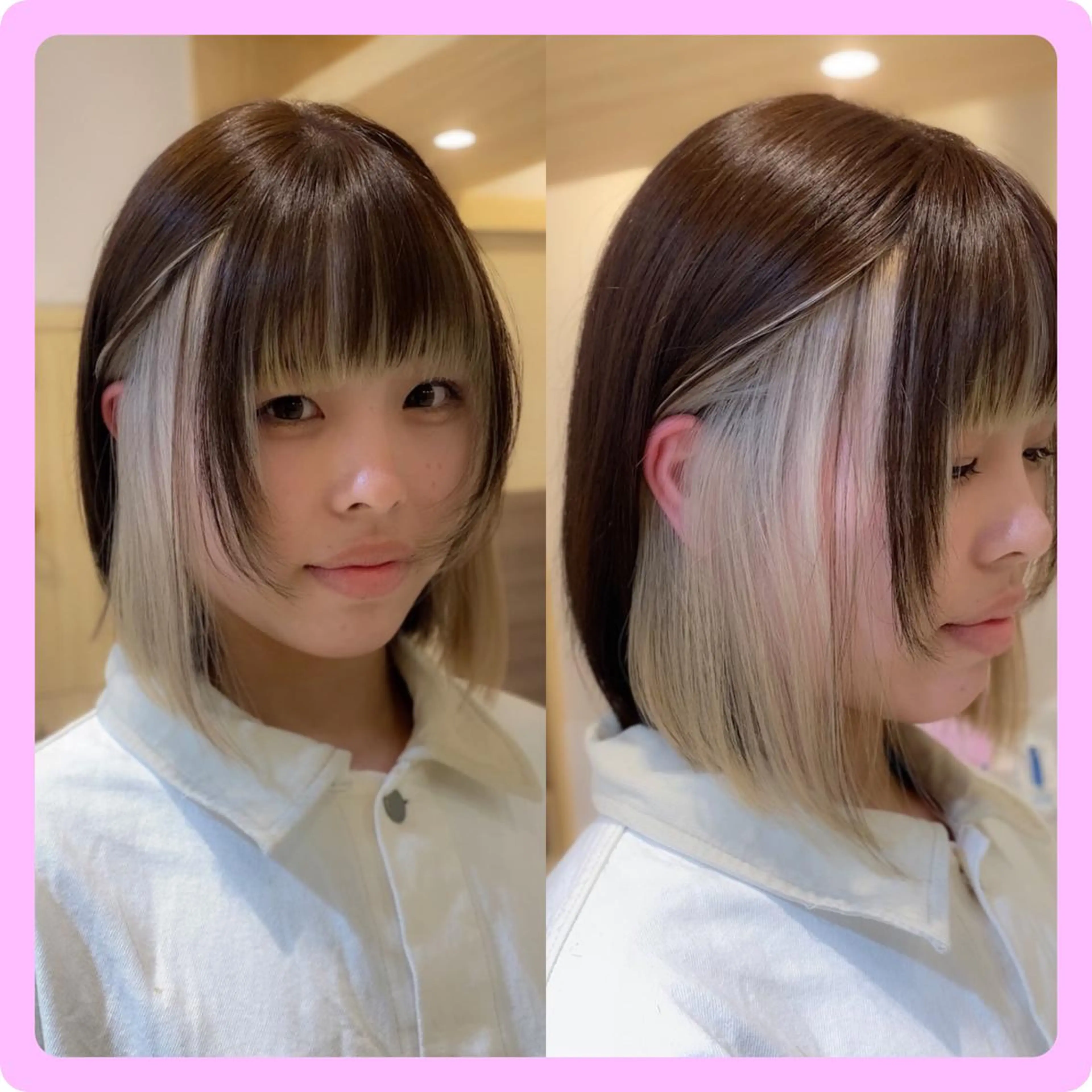 ショート ハイライト 似合わせカット 縮毛矯正 推しヘア🎀 NATSUNEのヘアスタイル