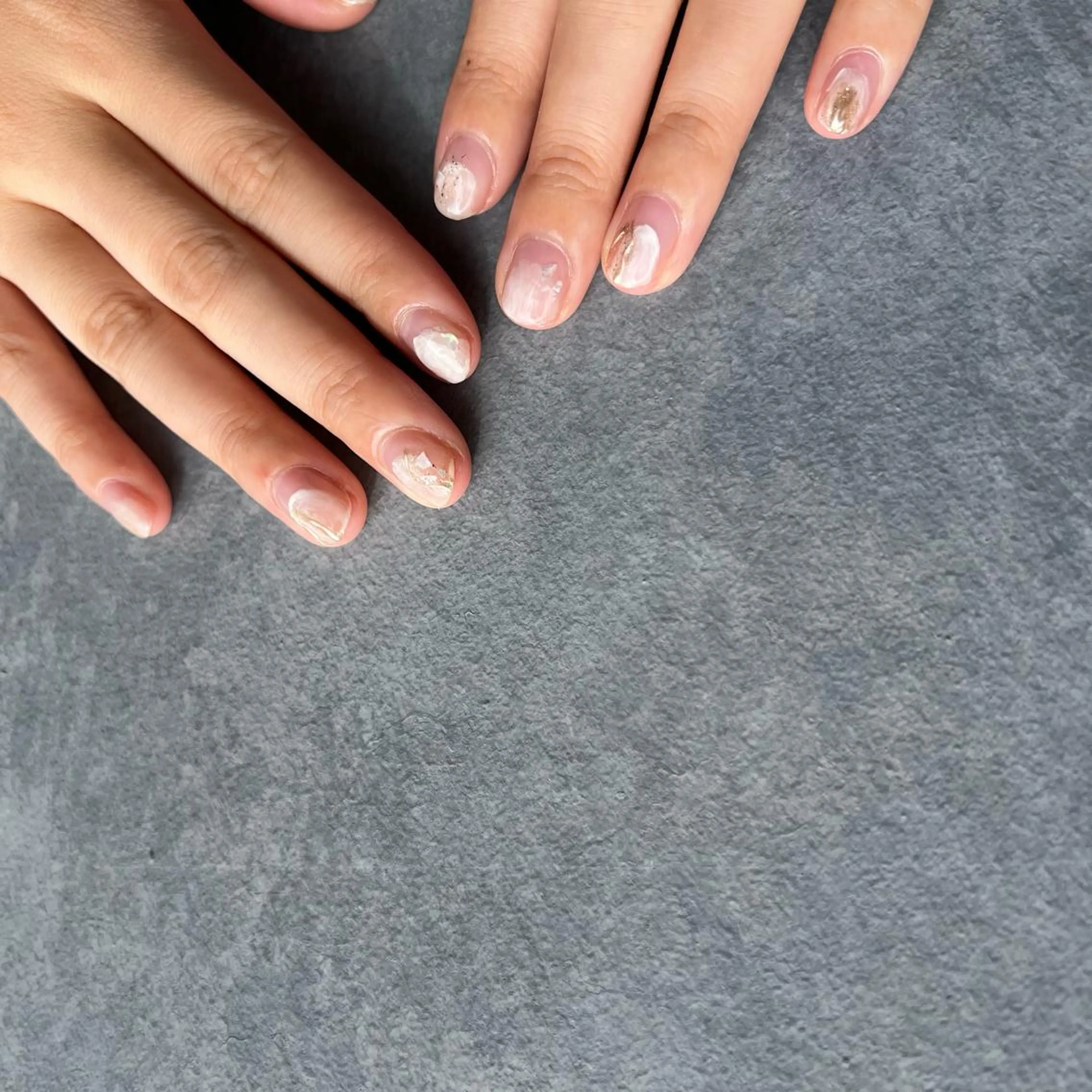 ネイル クリアネイル ミラーネイル sode shioriのネイルデザイン