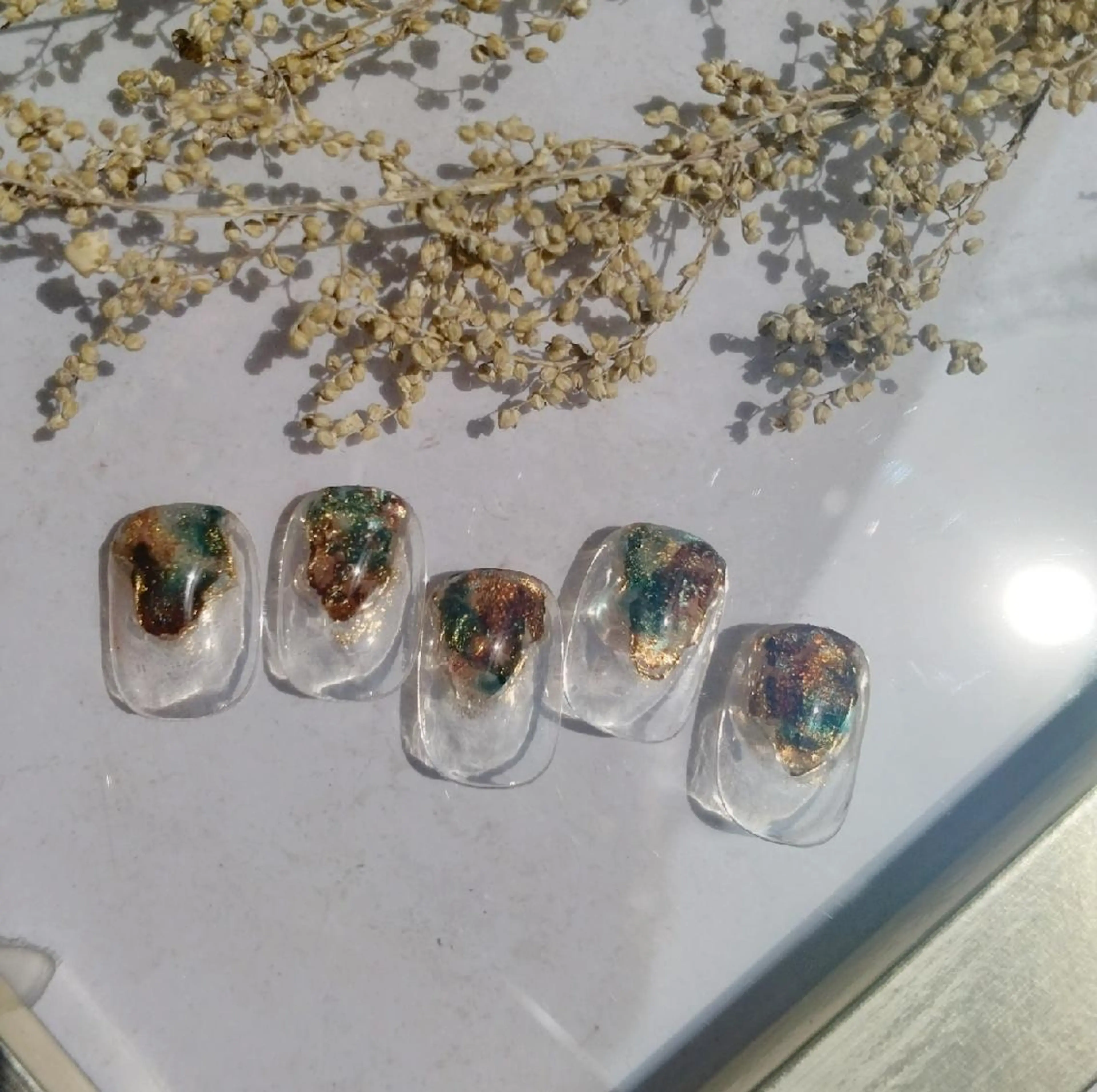 ネイル クリアネイル 夏ネイル ワンホンネイル Nailsalon manoのネイルデザイン