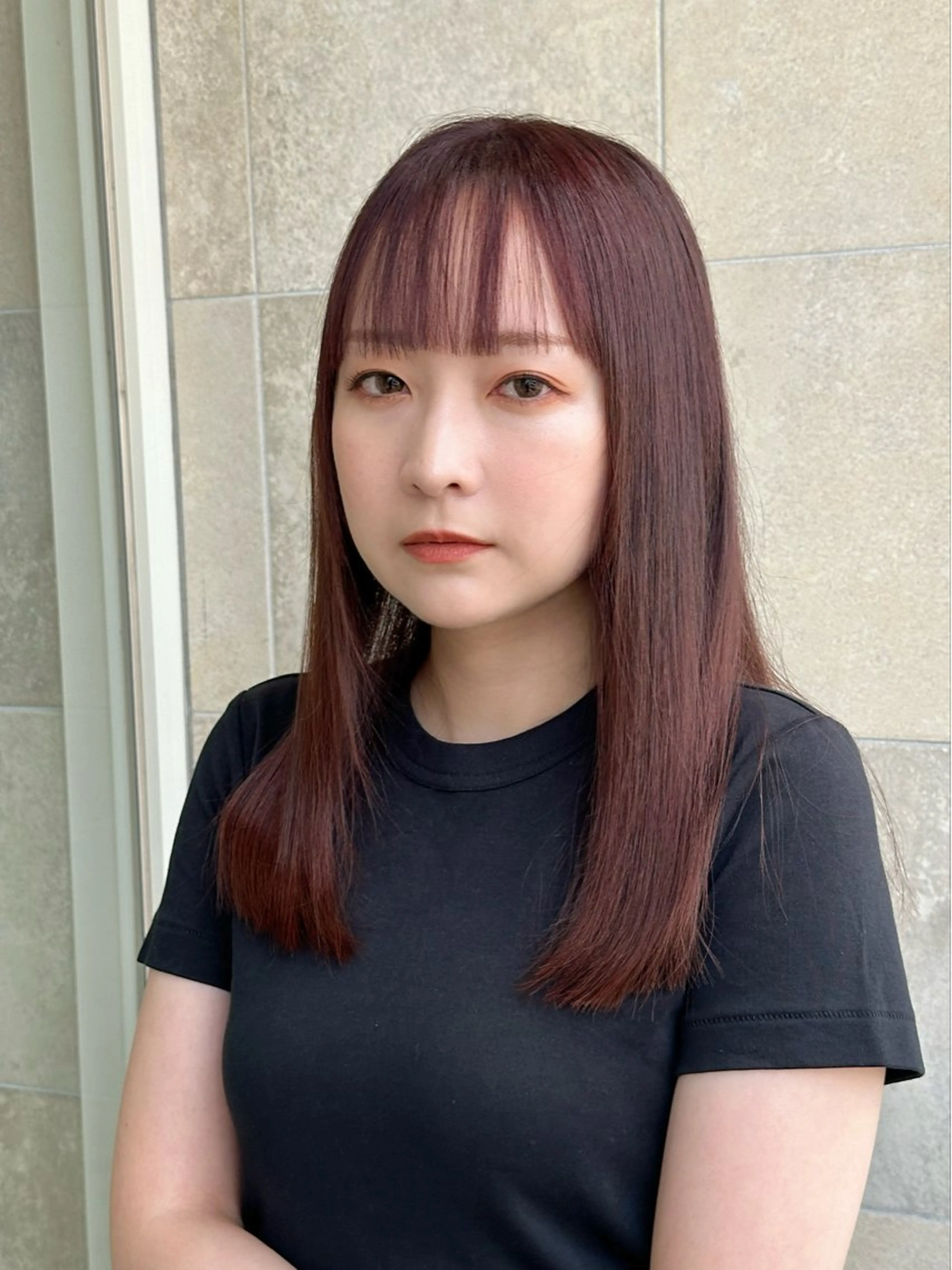 セミロング カラー カット ヘアカラー 中嶋 夏美のヘアスタイル