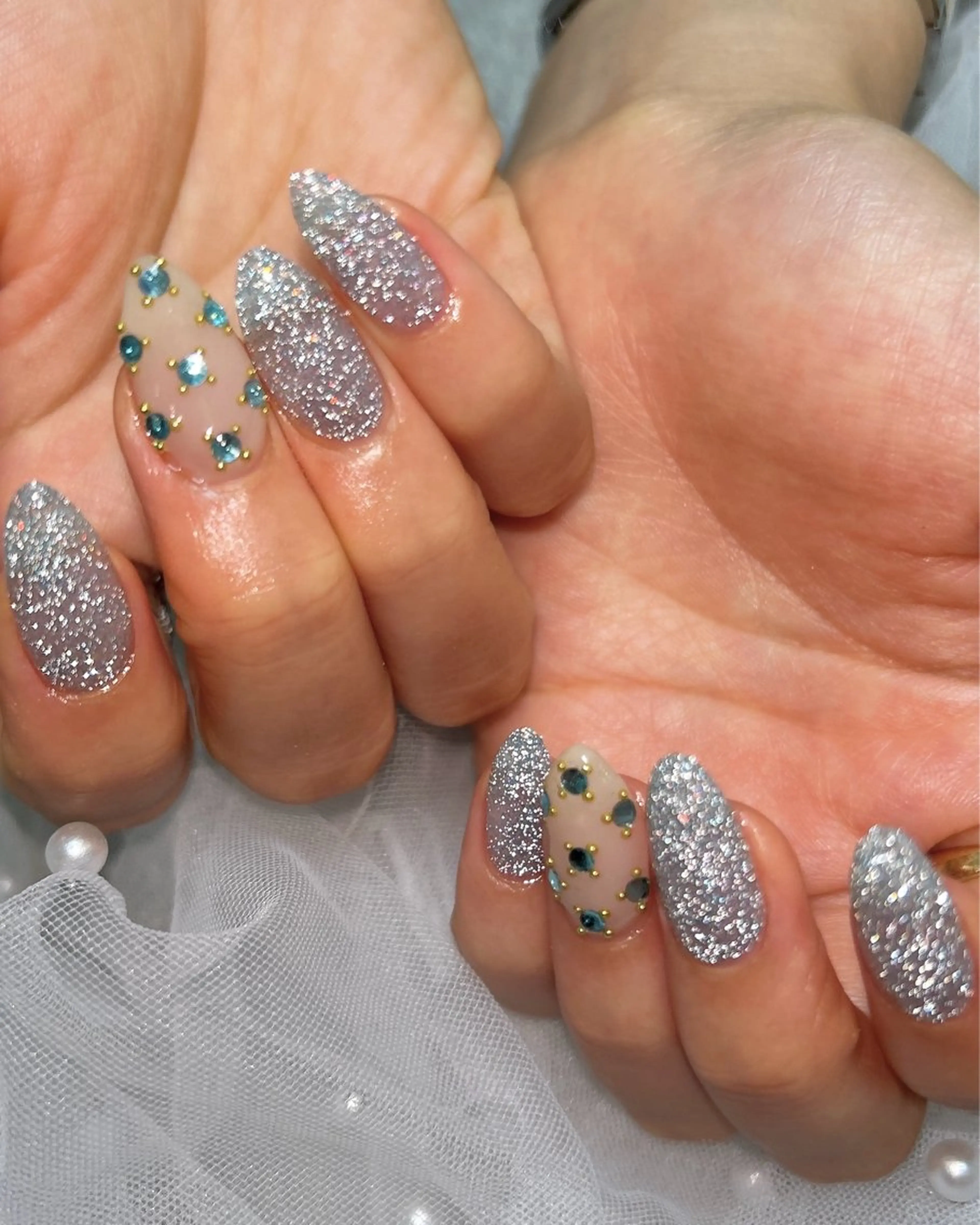 ネイル フラッシュネイル キラキラネイル ハンドネイル ten nail salon　かえでのネイルデザイン