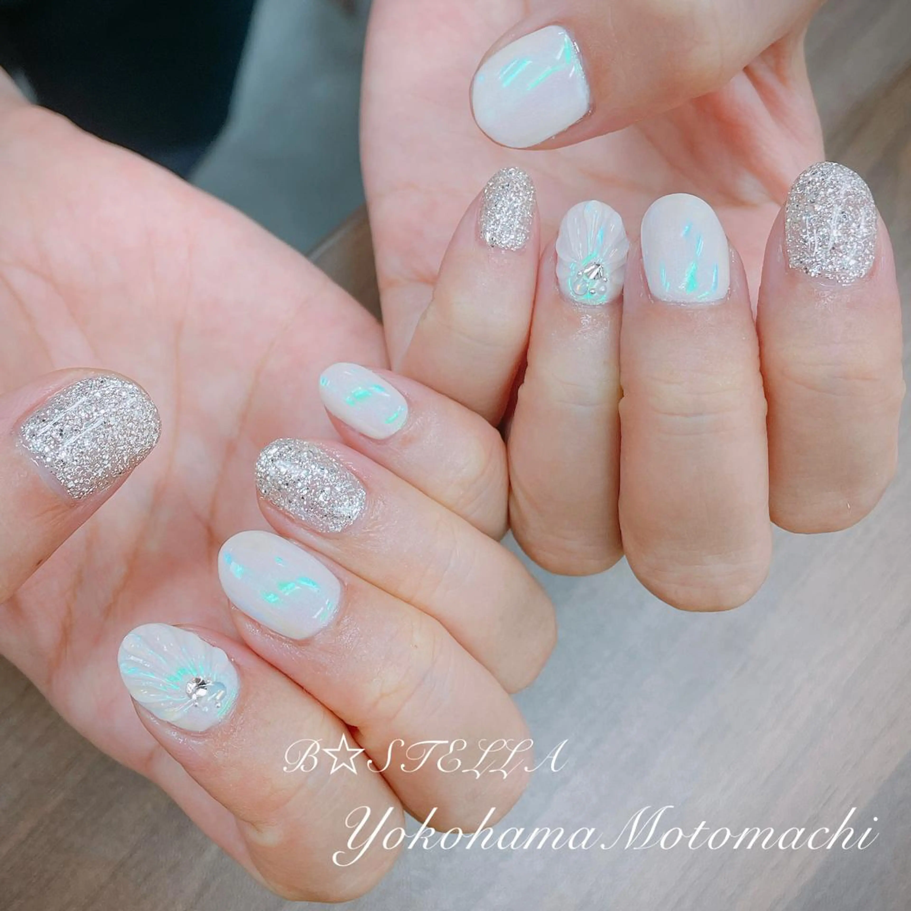 ネイル オーロラネイル クリアネイル フットネイル フレンチネイル ジェルネイル B☆STELLA SATOのネイルデザイン