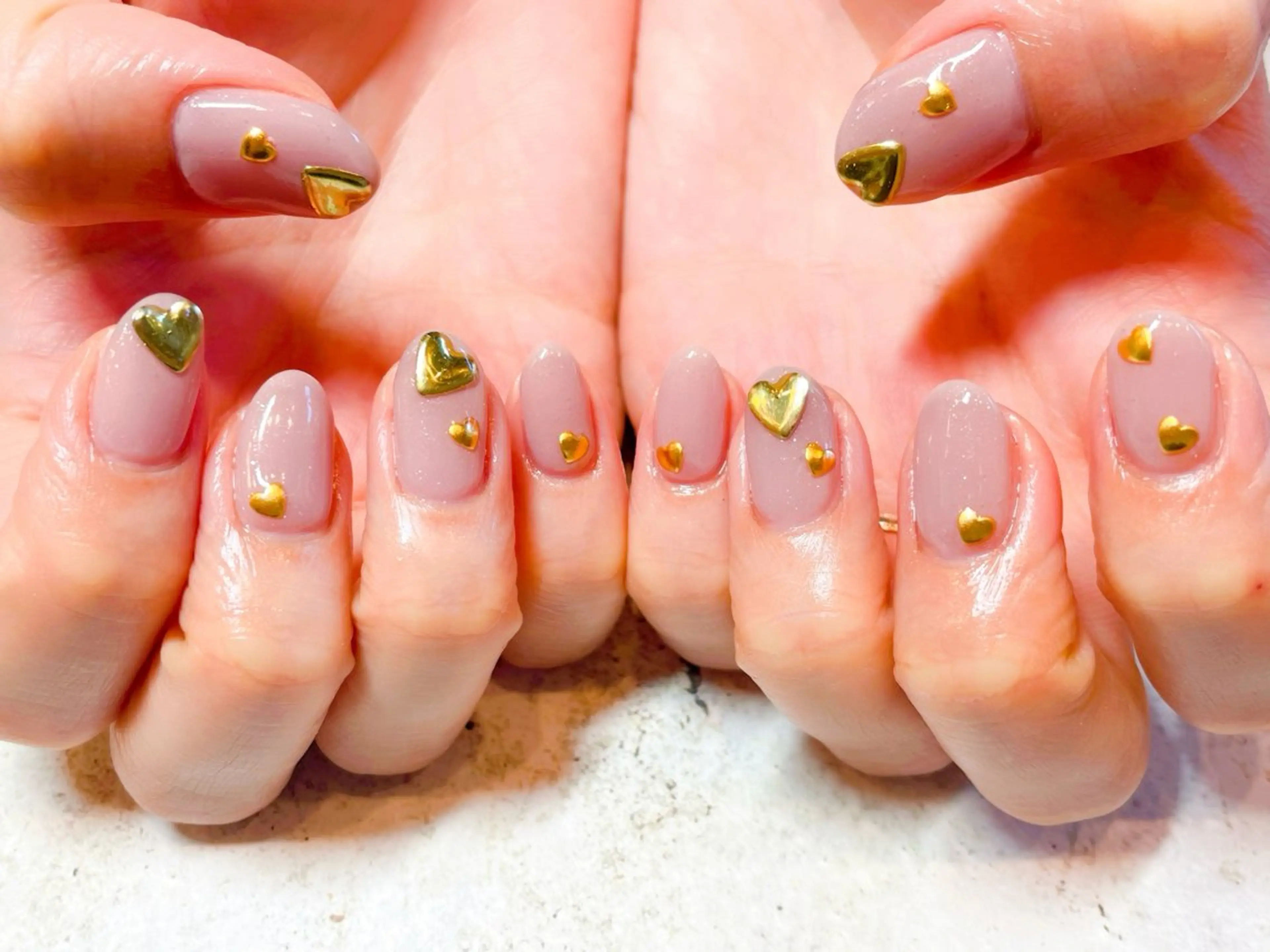 ネイル ハート バレンタイン éclat Mのネイルデザイン