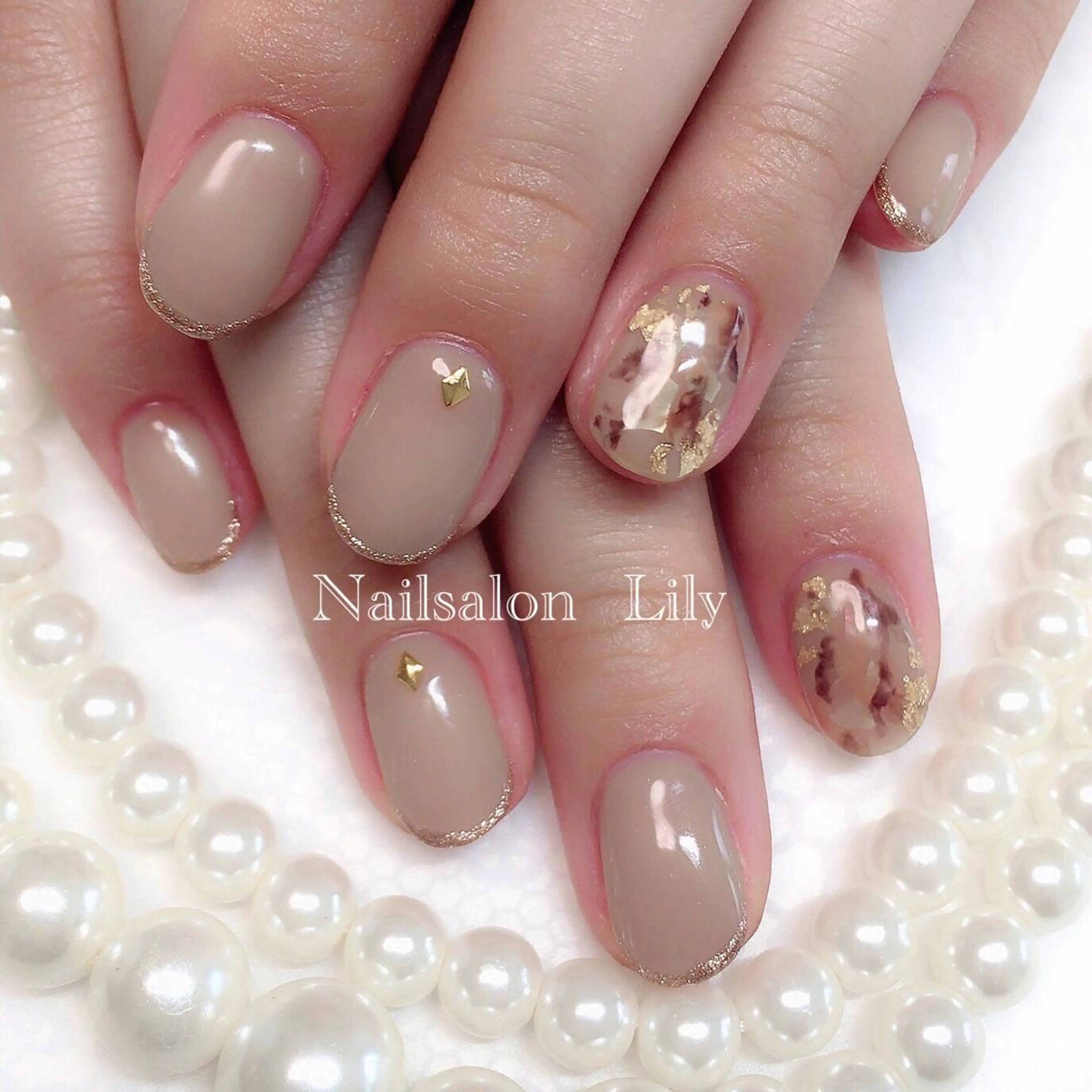 ネイル 大理石ネイル(マーブル) Lily*nail 🌻Mii🌻のネイルデザイン