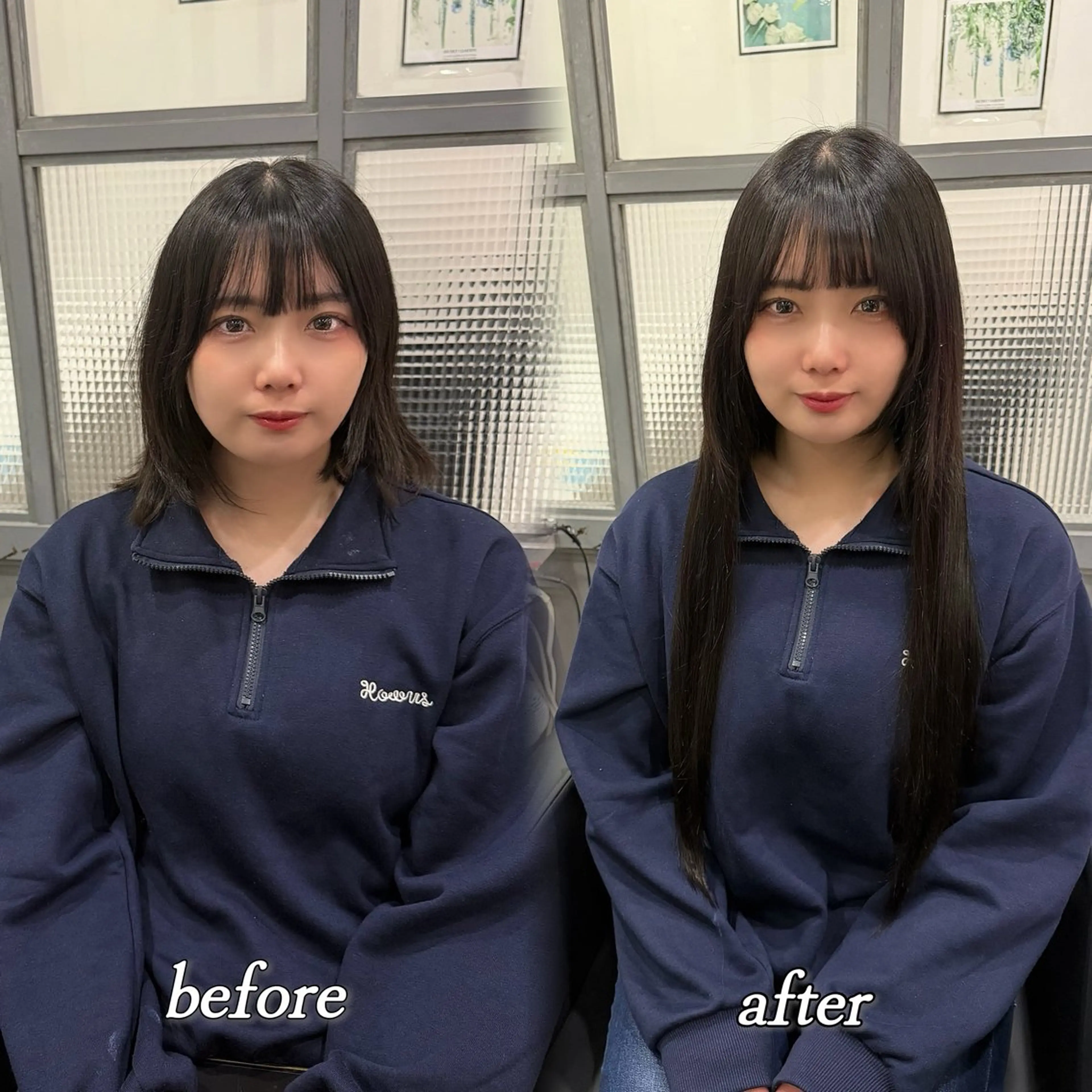 セミロング エクステ 🦋REISA🦋 エクステ×ハイトーンのヘアスタイル