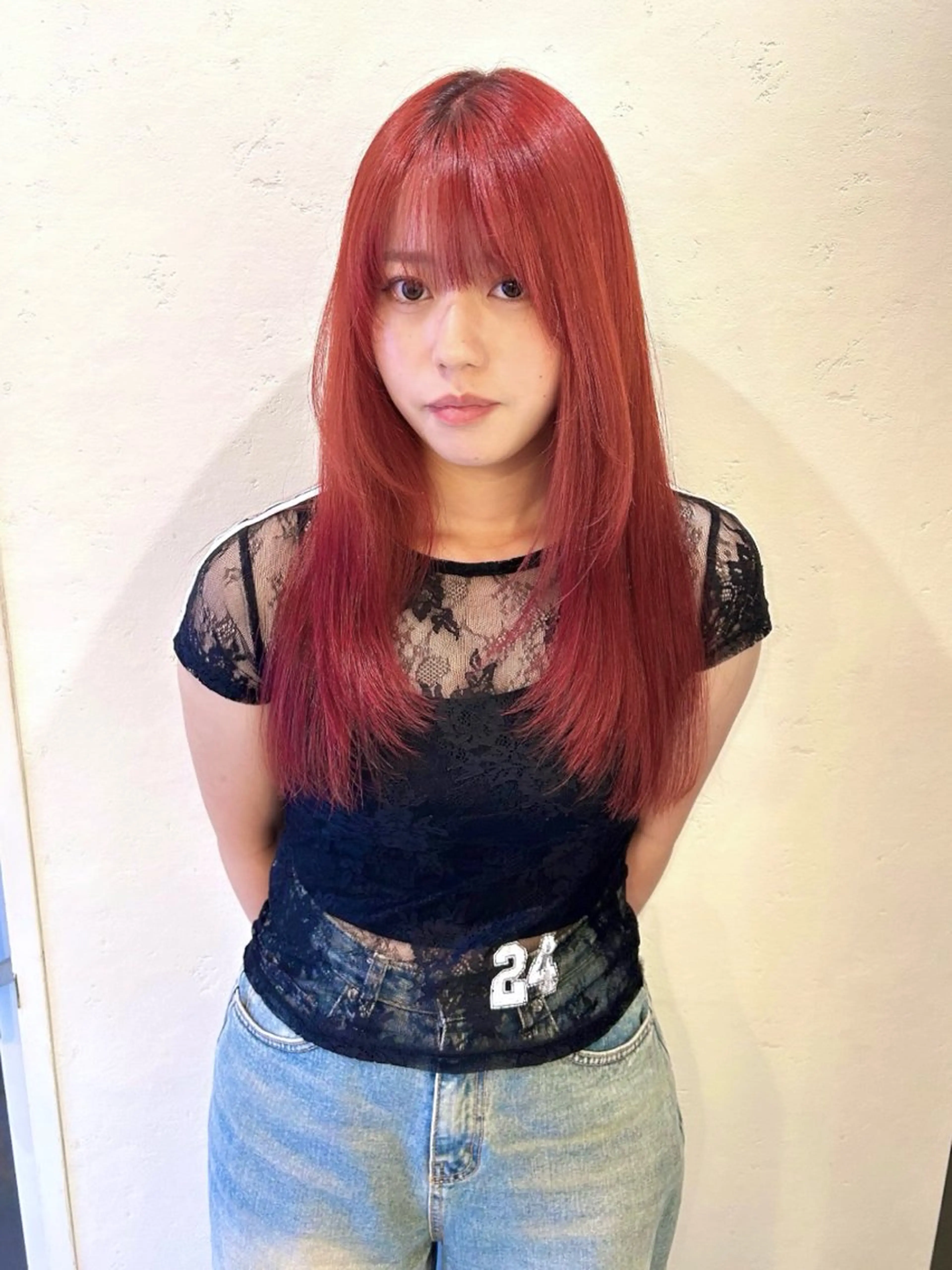 ロング カラー カット ヘアカラー レイヤー/ラベンダー オージュア/枝元唯のヘアスタイル