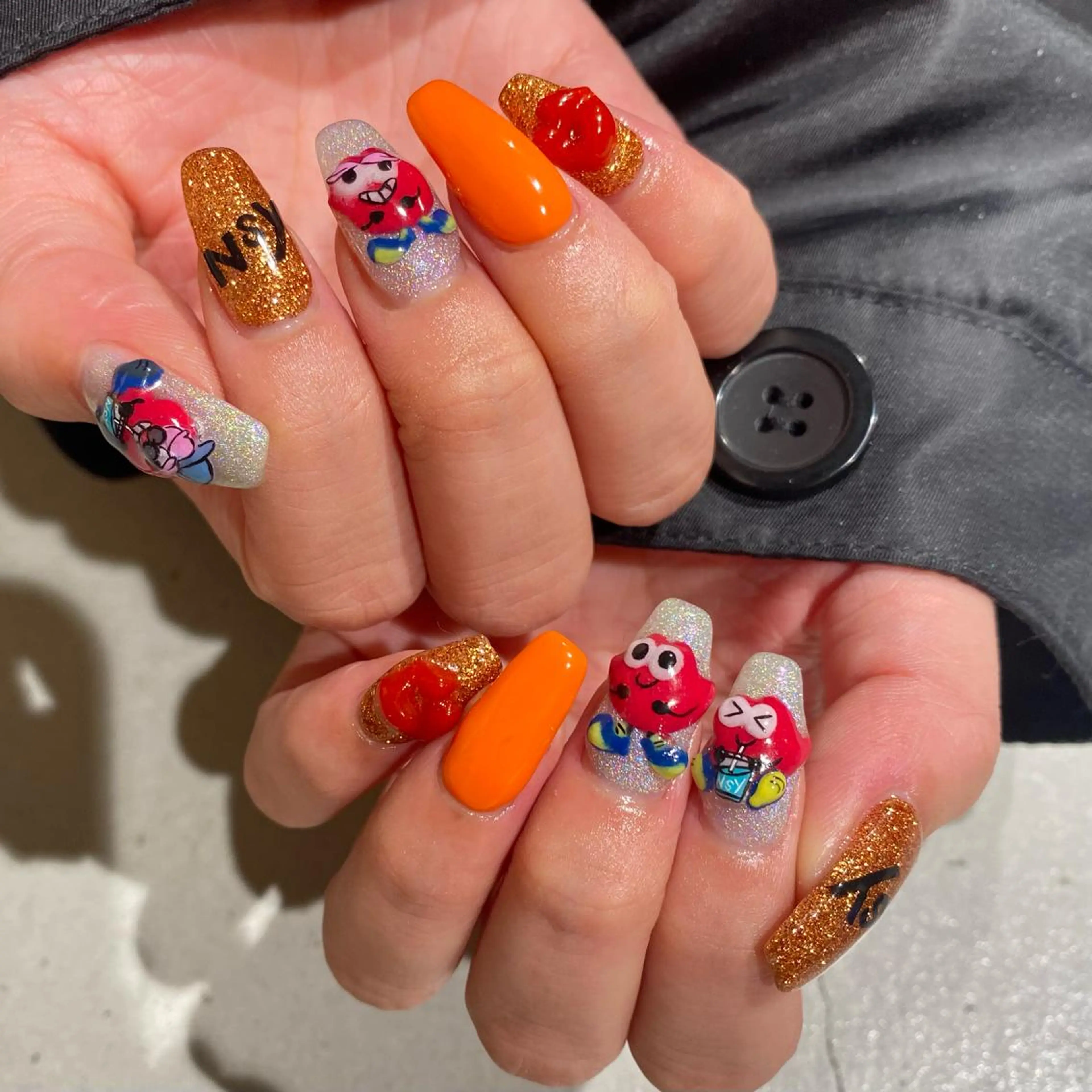 (オフなし)ワンカラー+キャラクター3Dパーツ🐻‍❄️🤍ウォーターケア付き🫧の写真