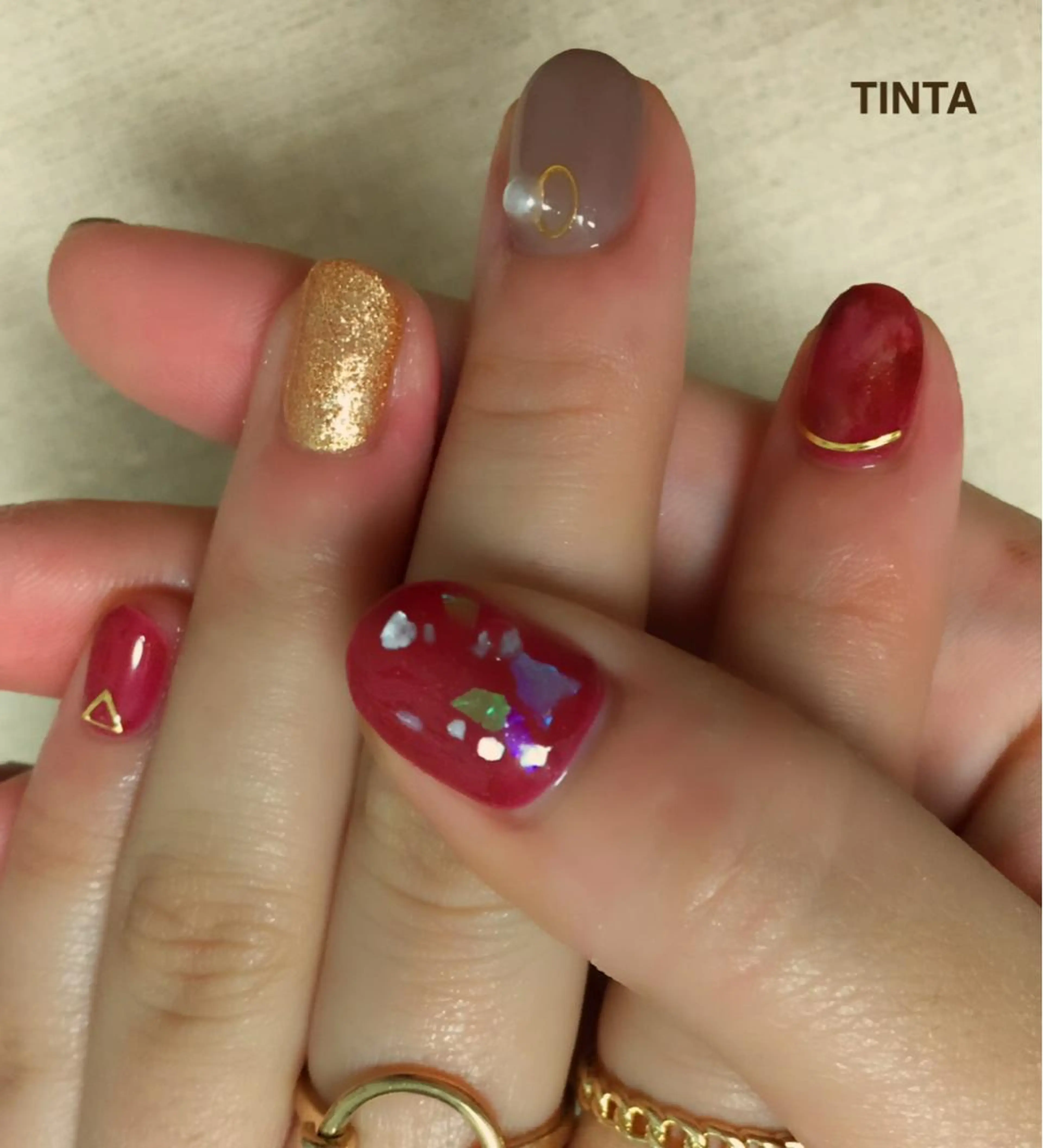 ネイル ボルドー 馬場 典子のネイルデザイン