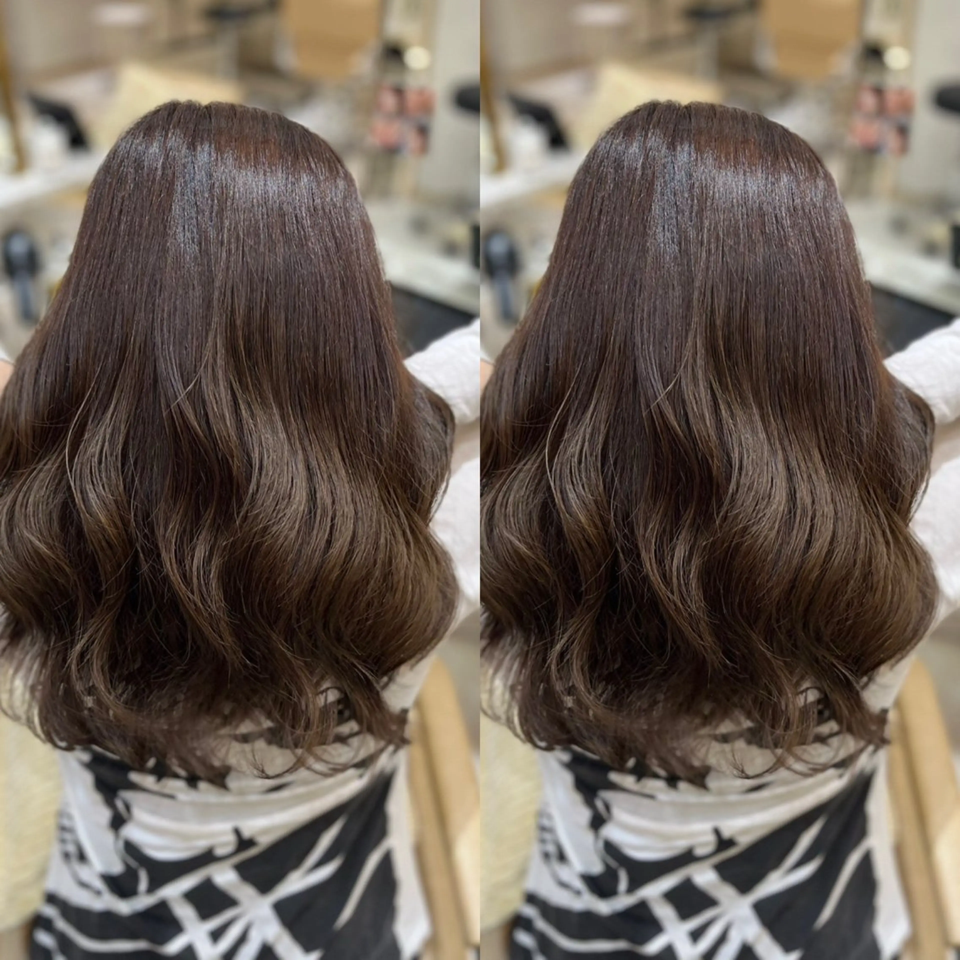 セミロング カット ヘアカラー トリートメント れな/Zina博多 トレンド/顔周りのヘアスタイル