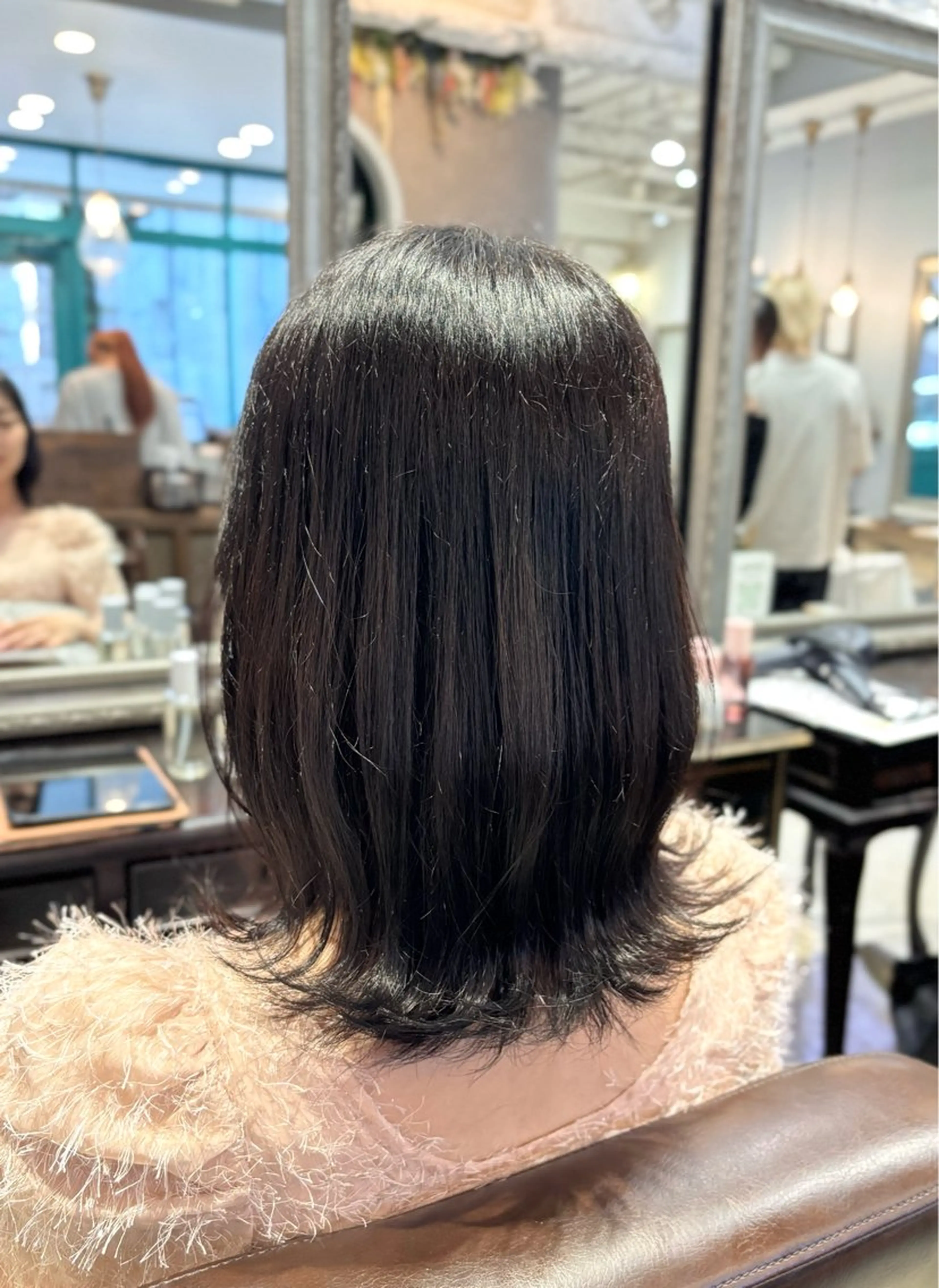 ミディアム ヘアカラー 🌱なゆみ🌱透明感 /ナチュラル/高宮のヘアスタイル