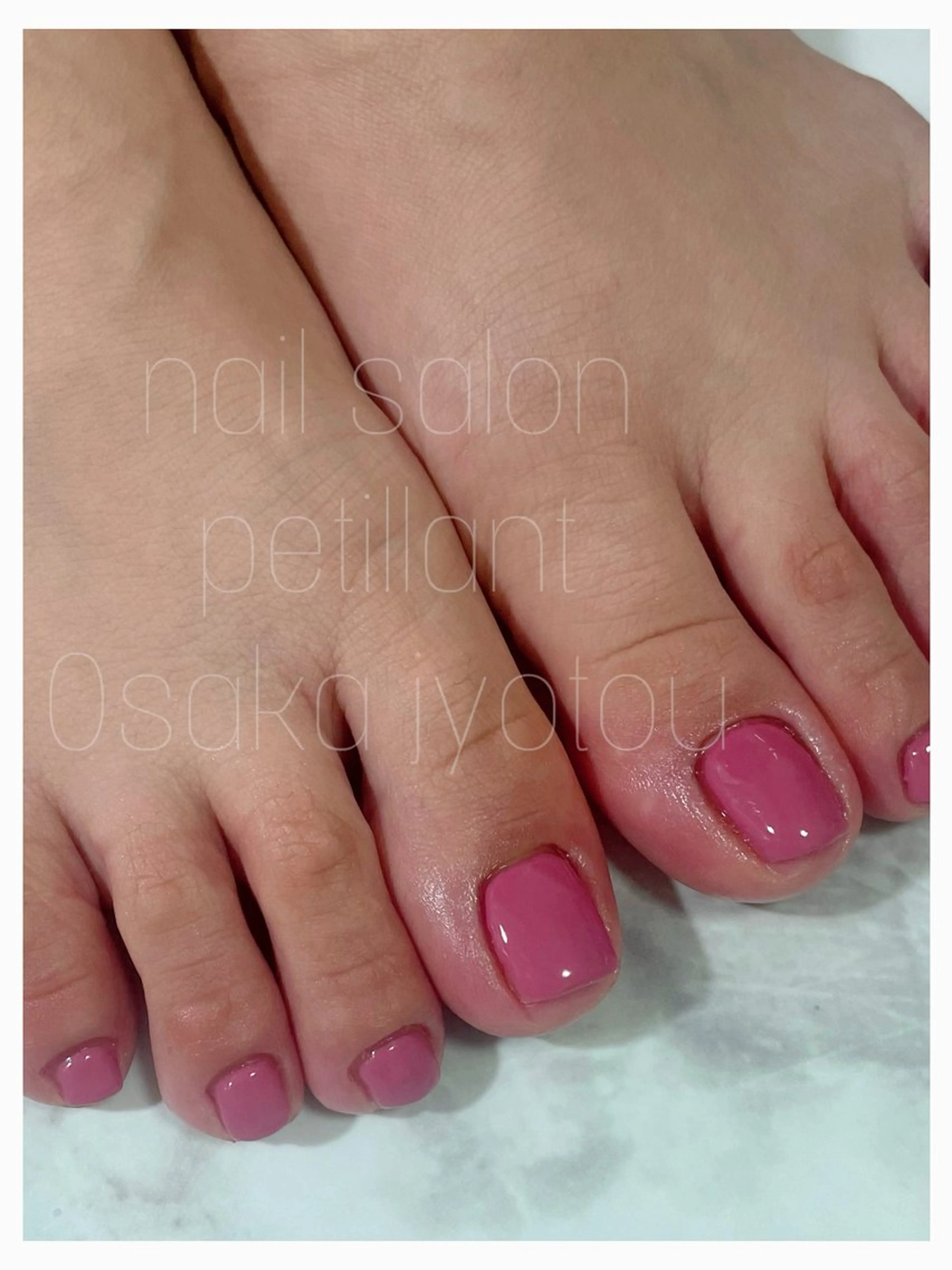 ネイル ピンク フットネイル nail salon petillantのネイルデザイン