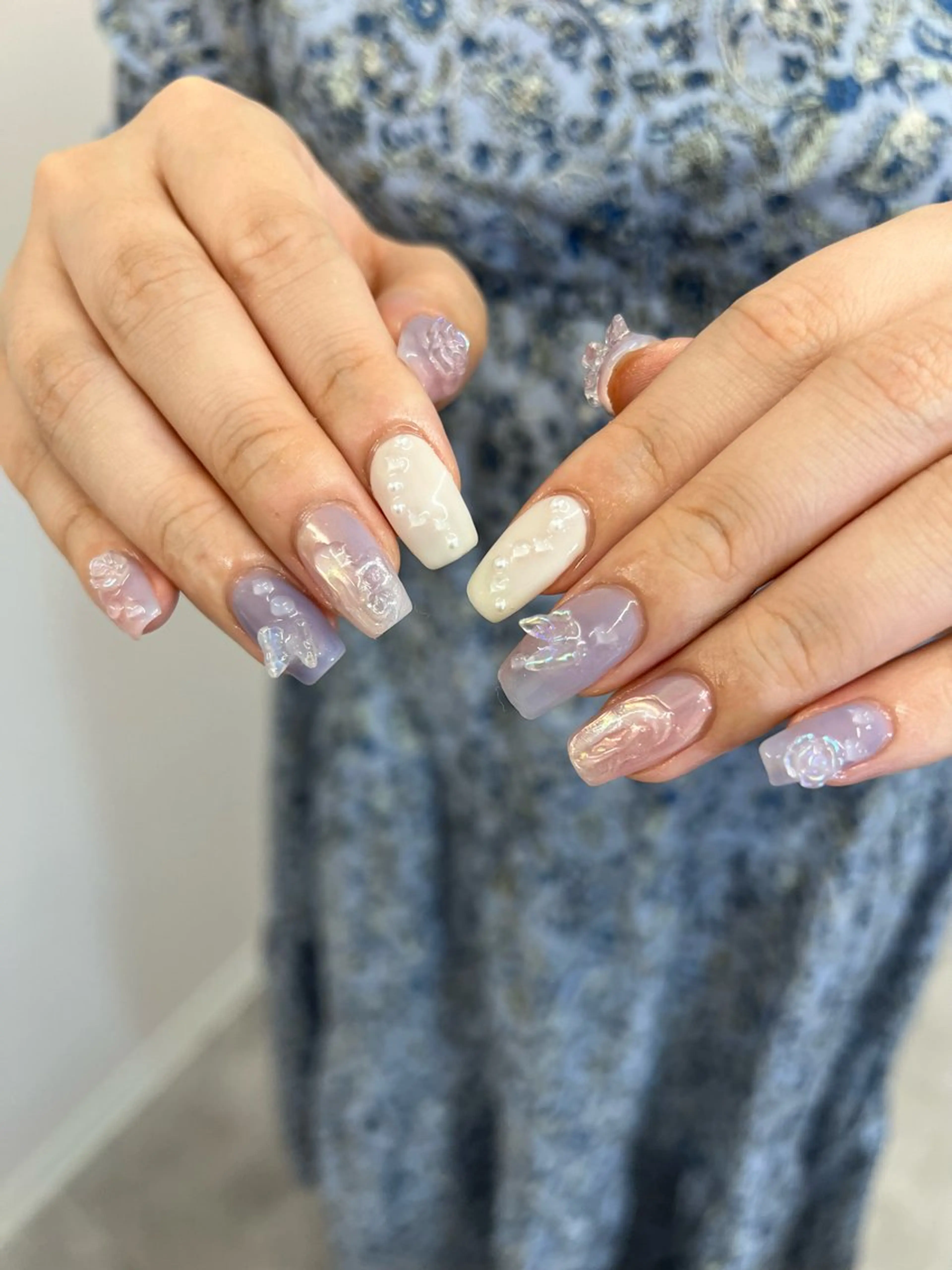 ネイル オーロラネイル ジェルネイル マグネットネイル ニュアンスネイル パラジェル ハンドネイル ハンドケア Bana_ Nailのネイルデザイン