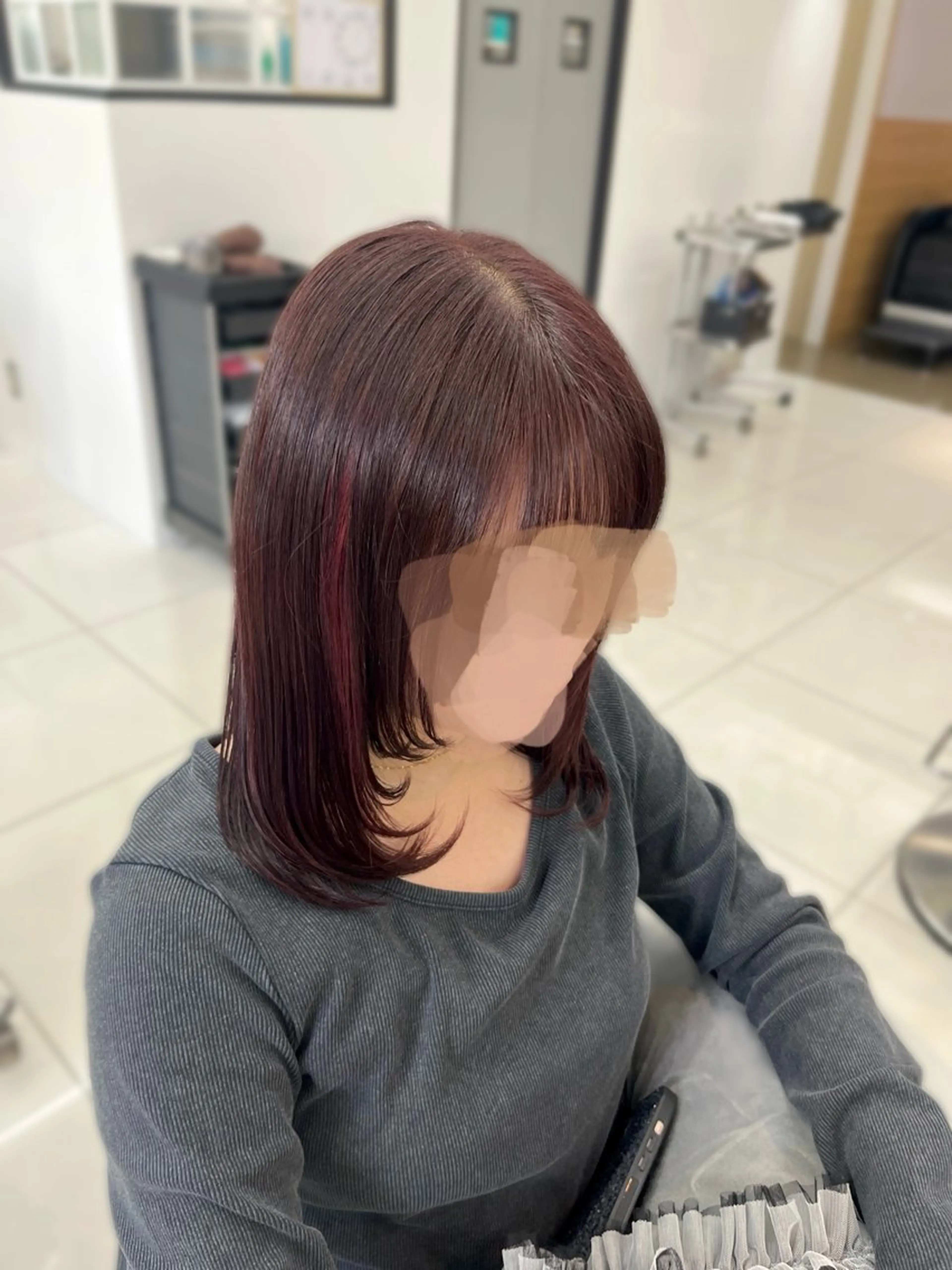 セミロング カラー ヘアカラー トリートメント ブリーチなしWカラー /アレンジ/ユウミのヘアスタイル