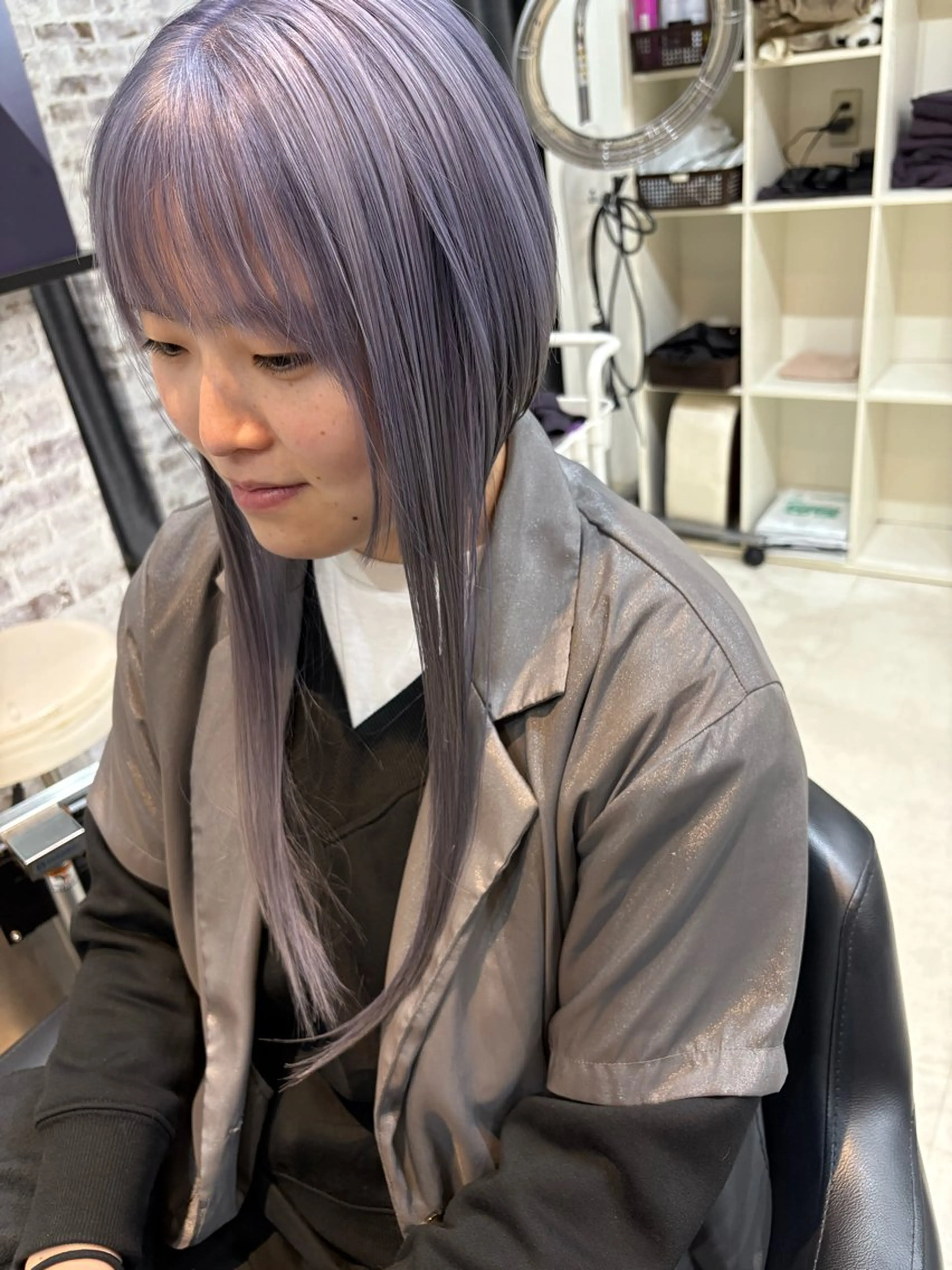 ロング カラー ハイトーンカラー デザインカット 髪質改善 酸性ストレート 美容室シャルム⭐️ 清水　勇希🩷のヘアスタイル
