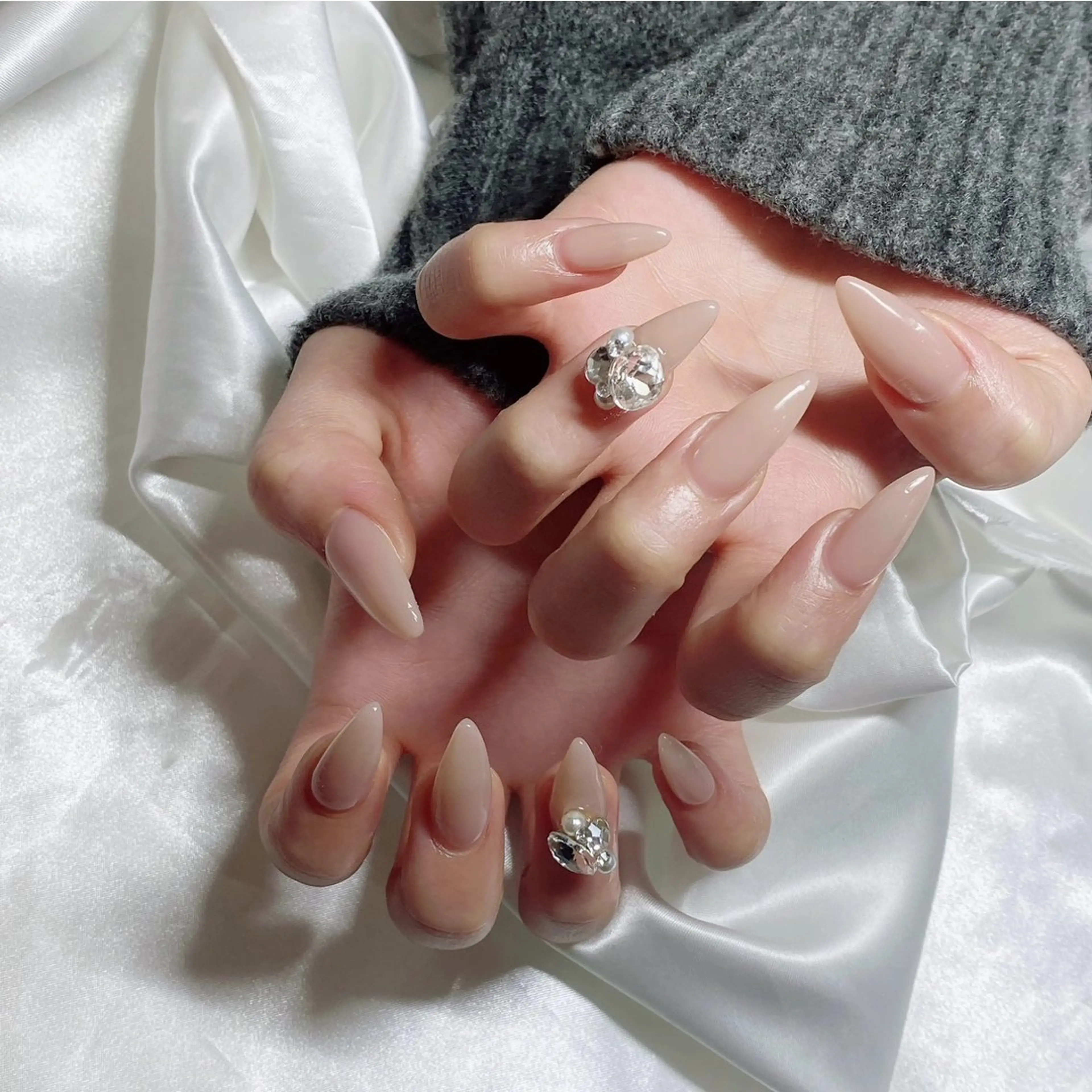 ネイル クリアネイル _WHITE+ 南海難波店のネイルデザイン