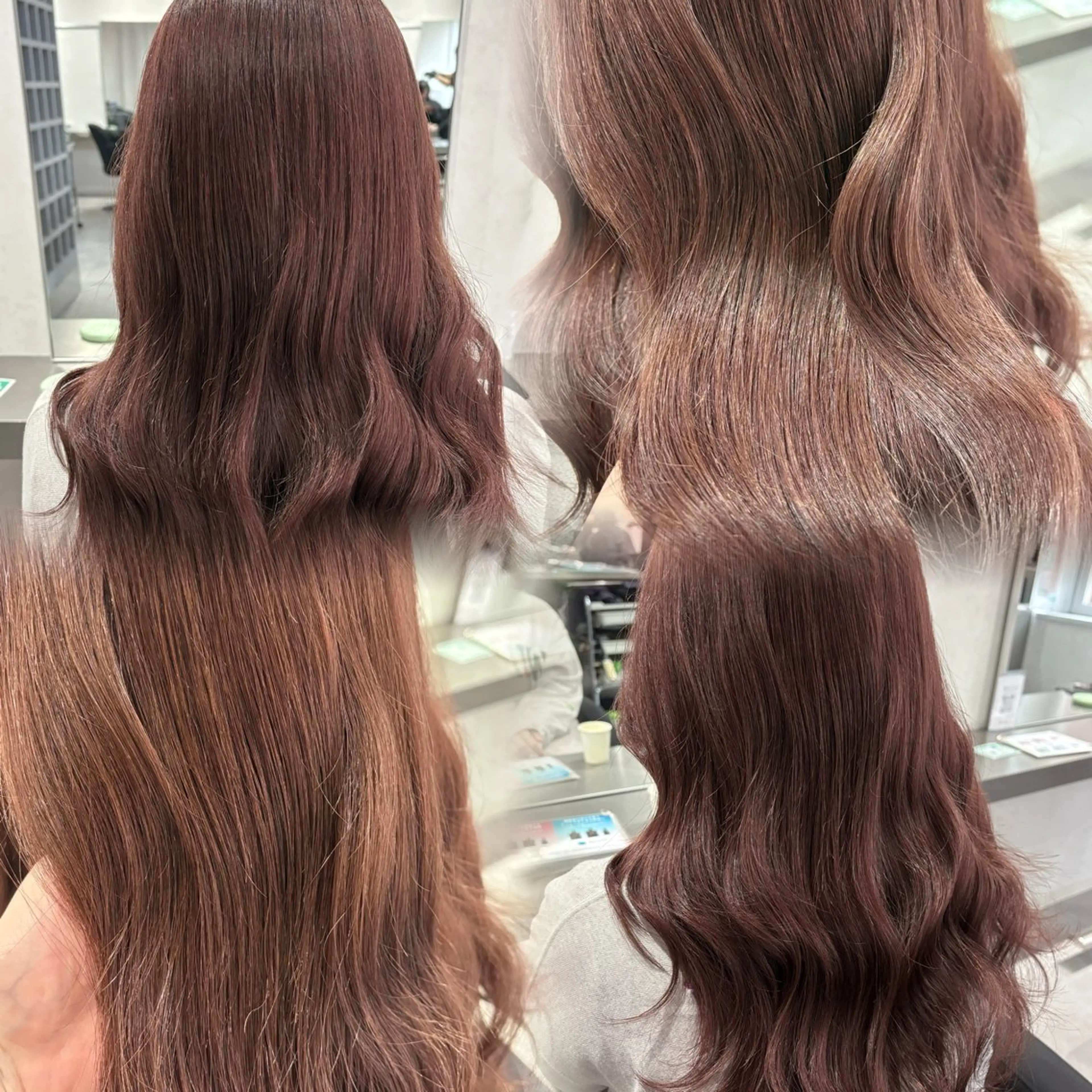ロング カラー ヘアアレンジ 透明感カラー ピンクカラー ヘアカラー トリートメント 韓国透明感🇰🇷 SAKURAのヘアスタイル