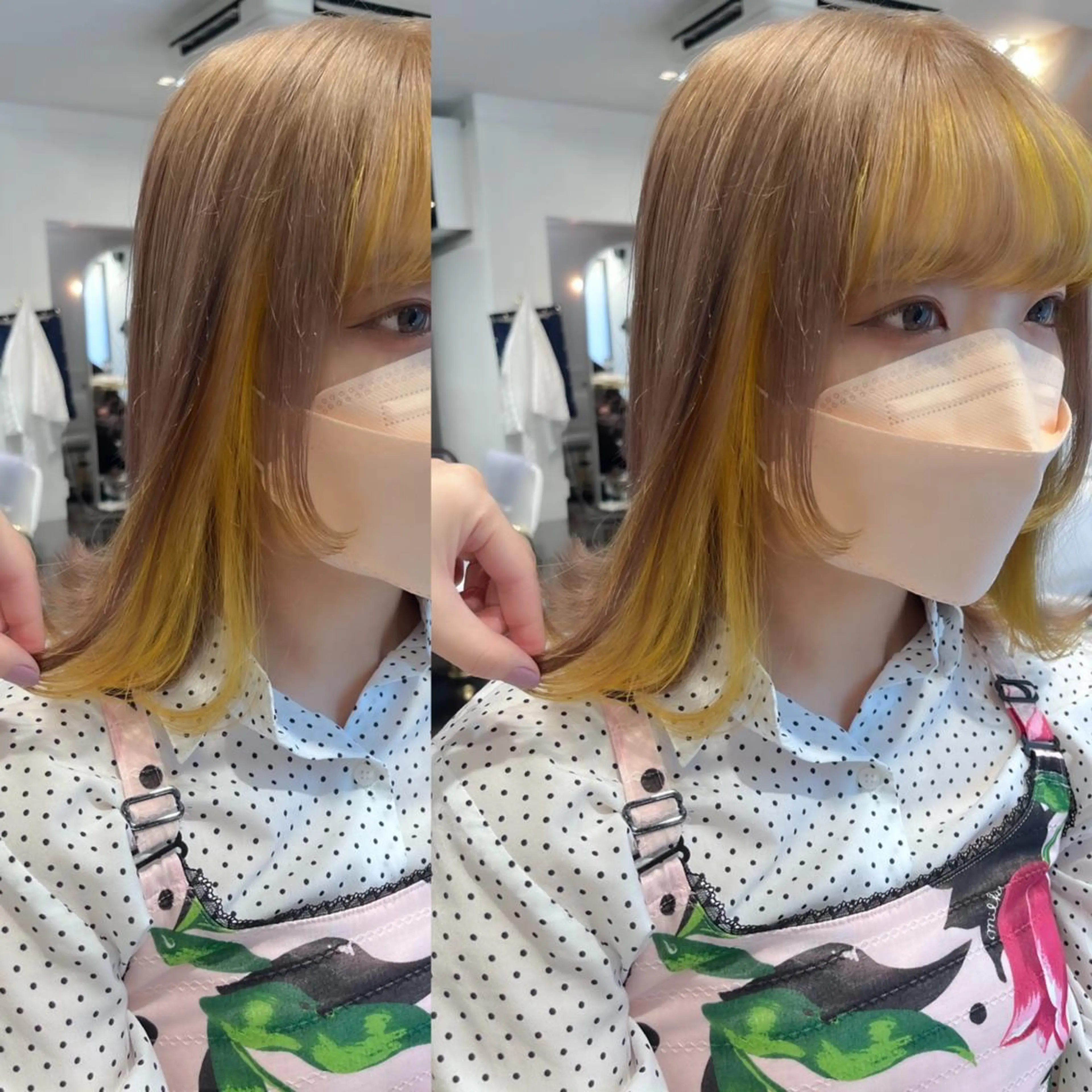 ミディアム カラー ブリーチ ヘアカラー miyu /トレンド カラー×艶髪のヘアスタイル