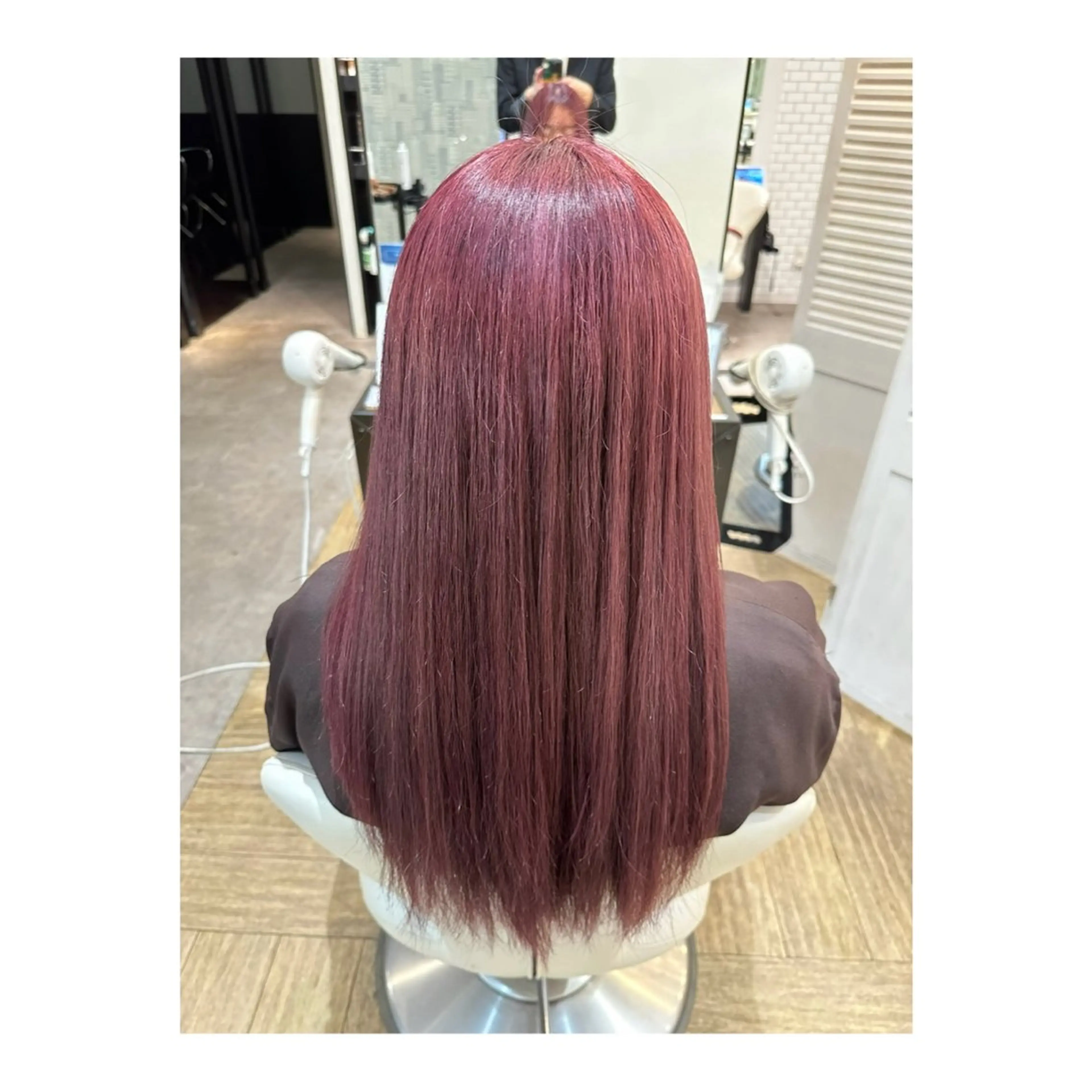 ロング カラー ブリーチ ピンクカラー トリートメント カット ヘアカラー トリートメント 髪質改善 すずきひじりのヘアスタイル