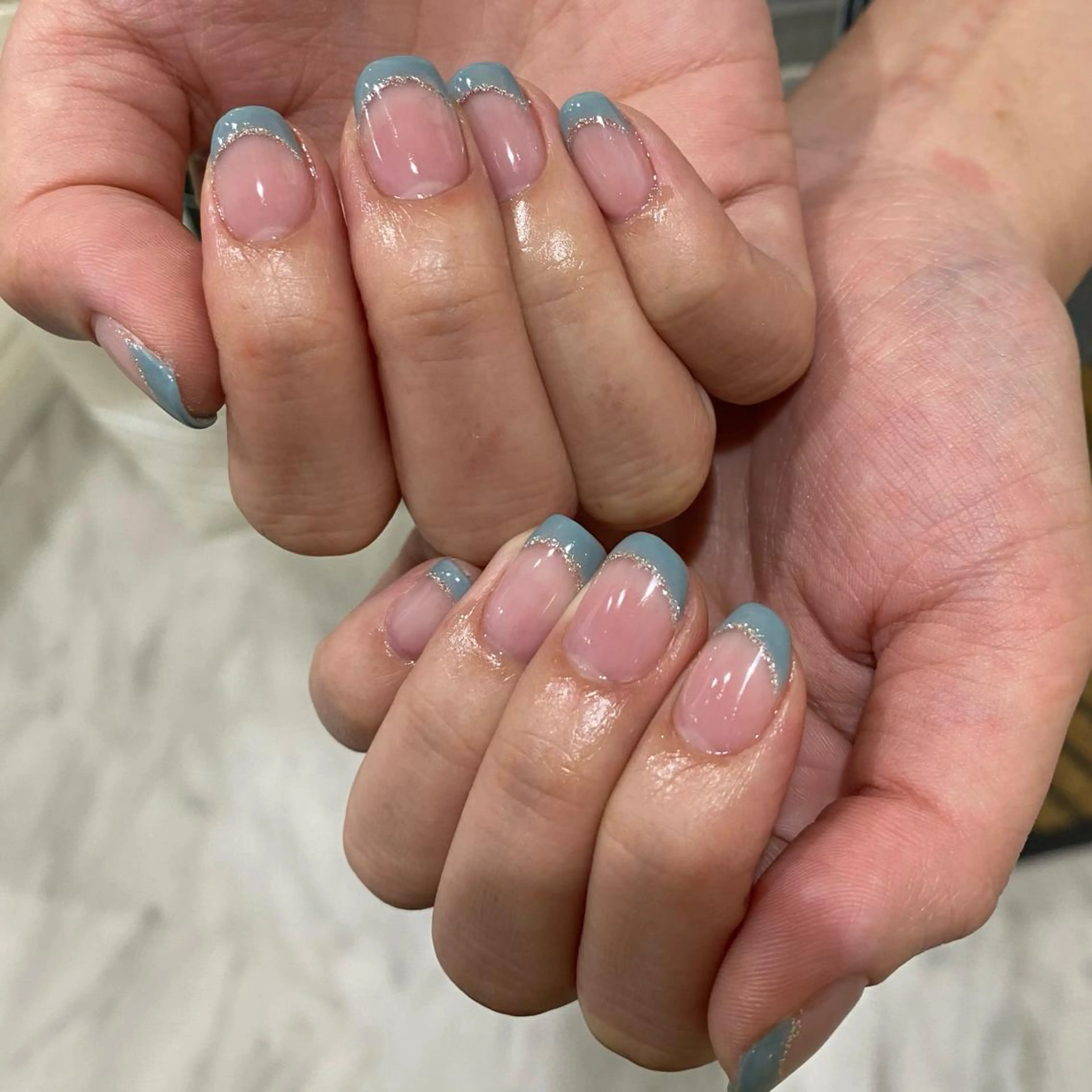 ネイル フレンチネイル ラメ(グリッター) 【Merci青山店】 SAKAIのネイルデザイン