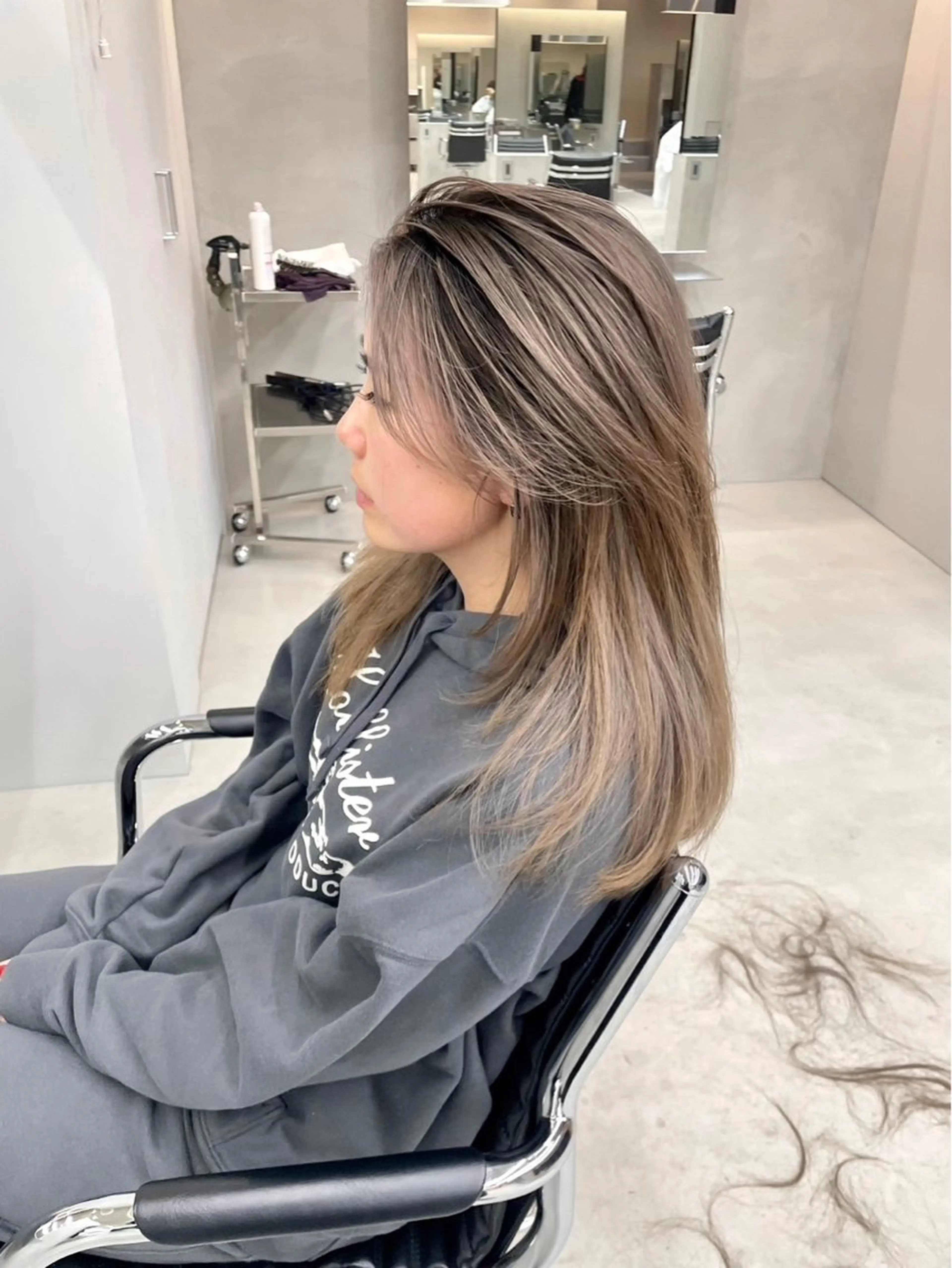 ミディアム カラー ブロンド カット ヘアカラー トリートメント 吉沢遣人/レイヤー 艶カラー/抜け感のヘアスタイル