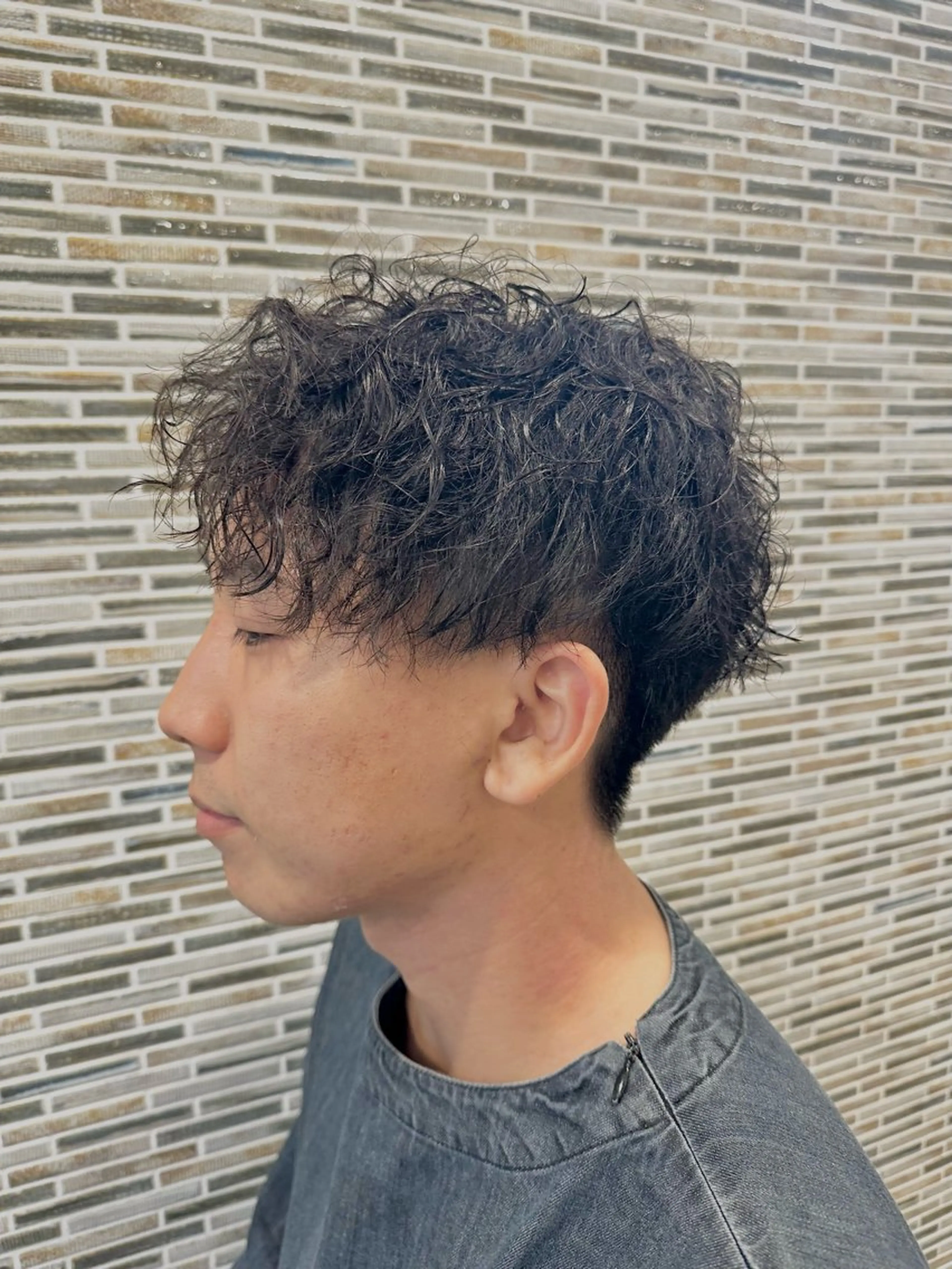 ショート パーマ ヘアアレンジ メンズ RICHAIR 長嶺旬佑のヘアスタイル