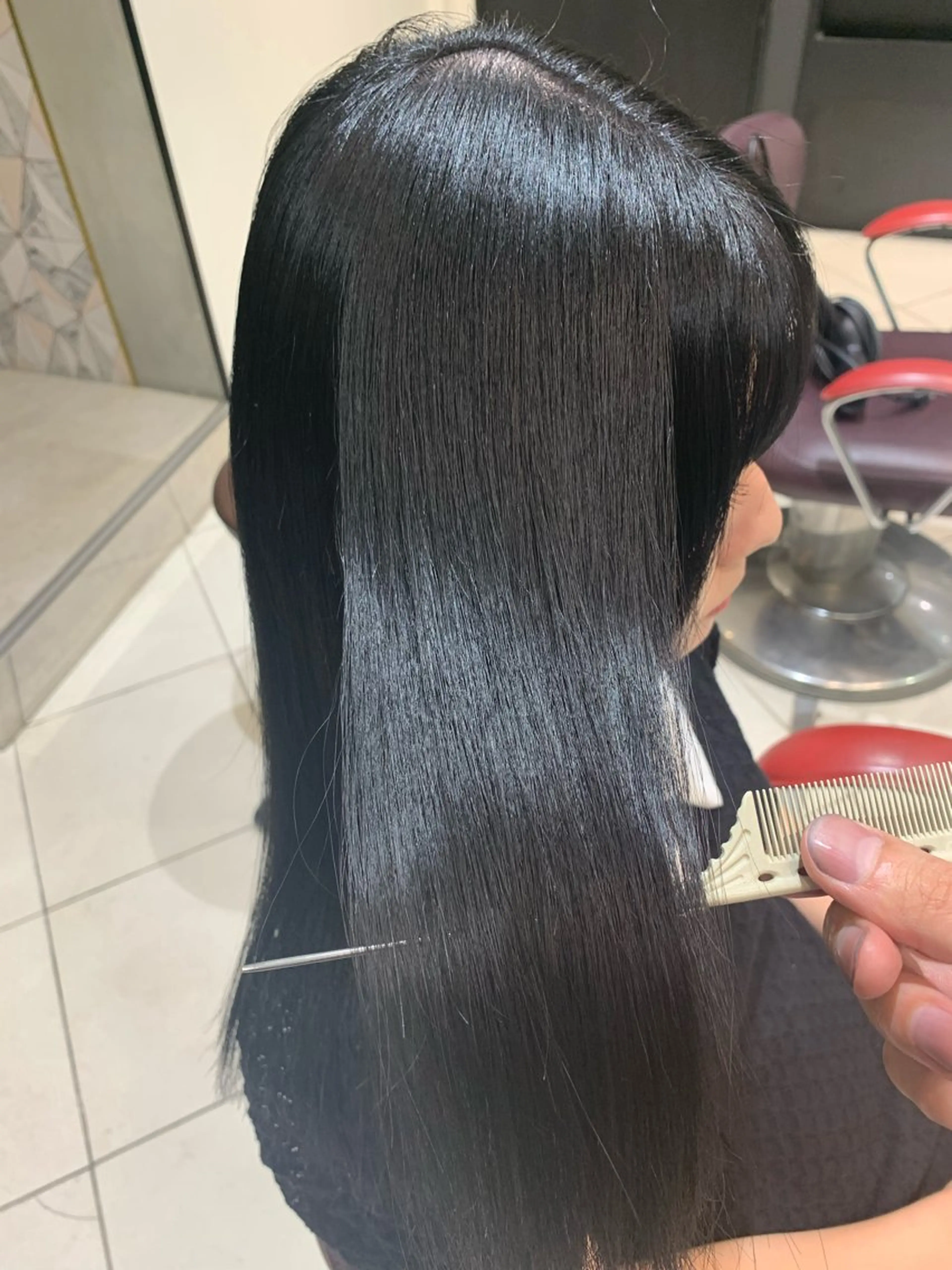 セミロング カット 縮毛矯正 トリートメント ヘアセット ✨上村 潤平✨メンズヘア✨のヘアスタイル