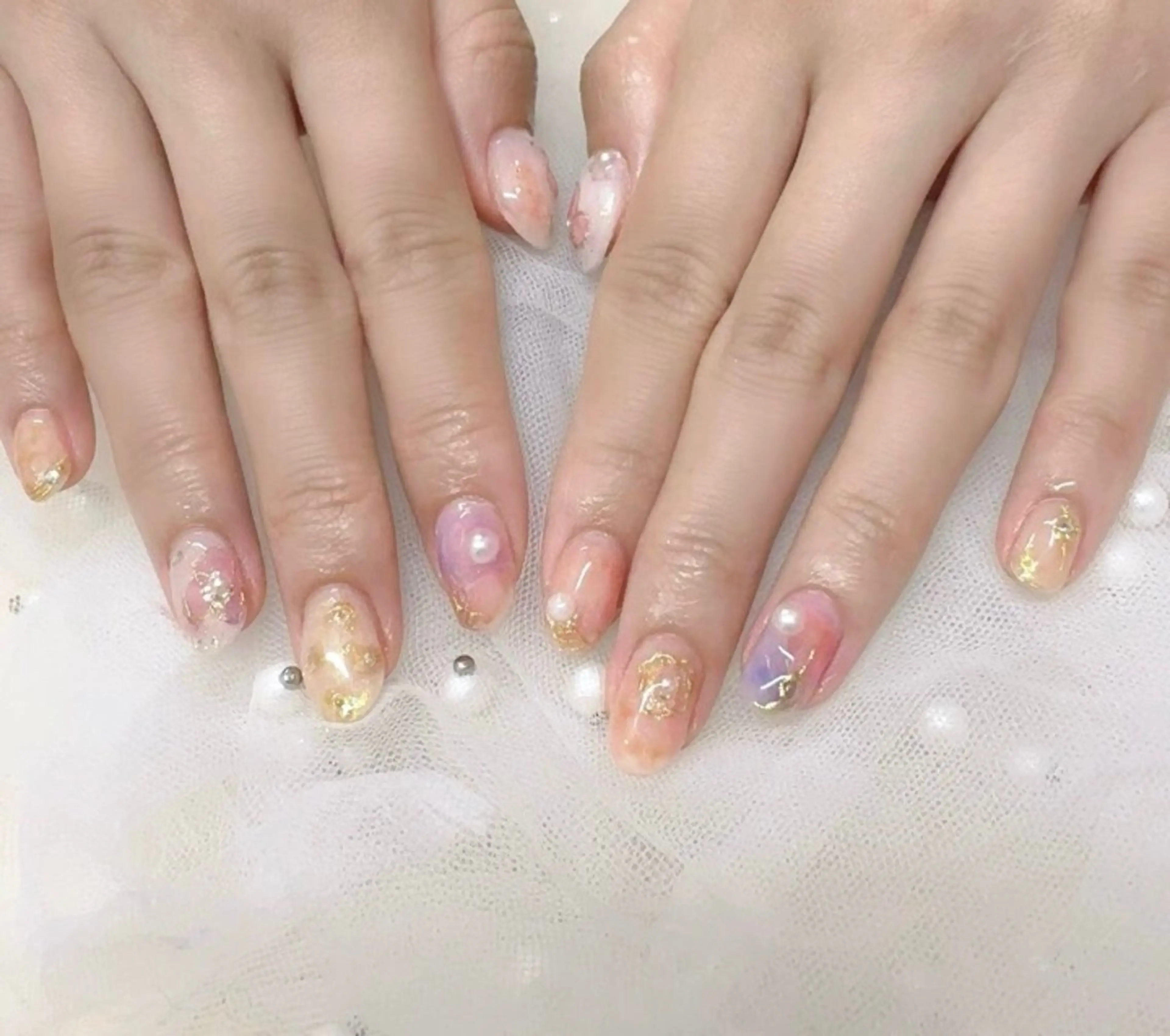 ネイル べっ甲ネイル フットネイル ゴールド マグネットネイル ミラーネイル ハンドネイル ハンドケア 大門浜松町 ネイルのネイルデザイン