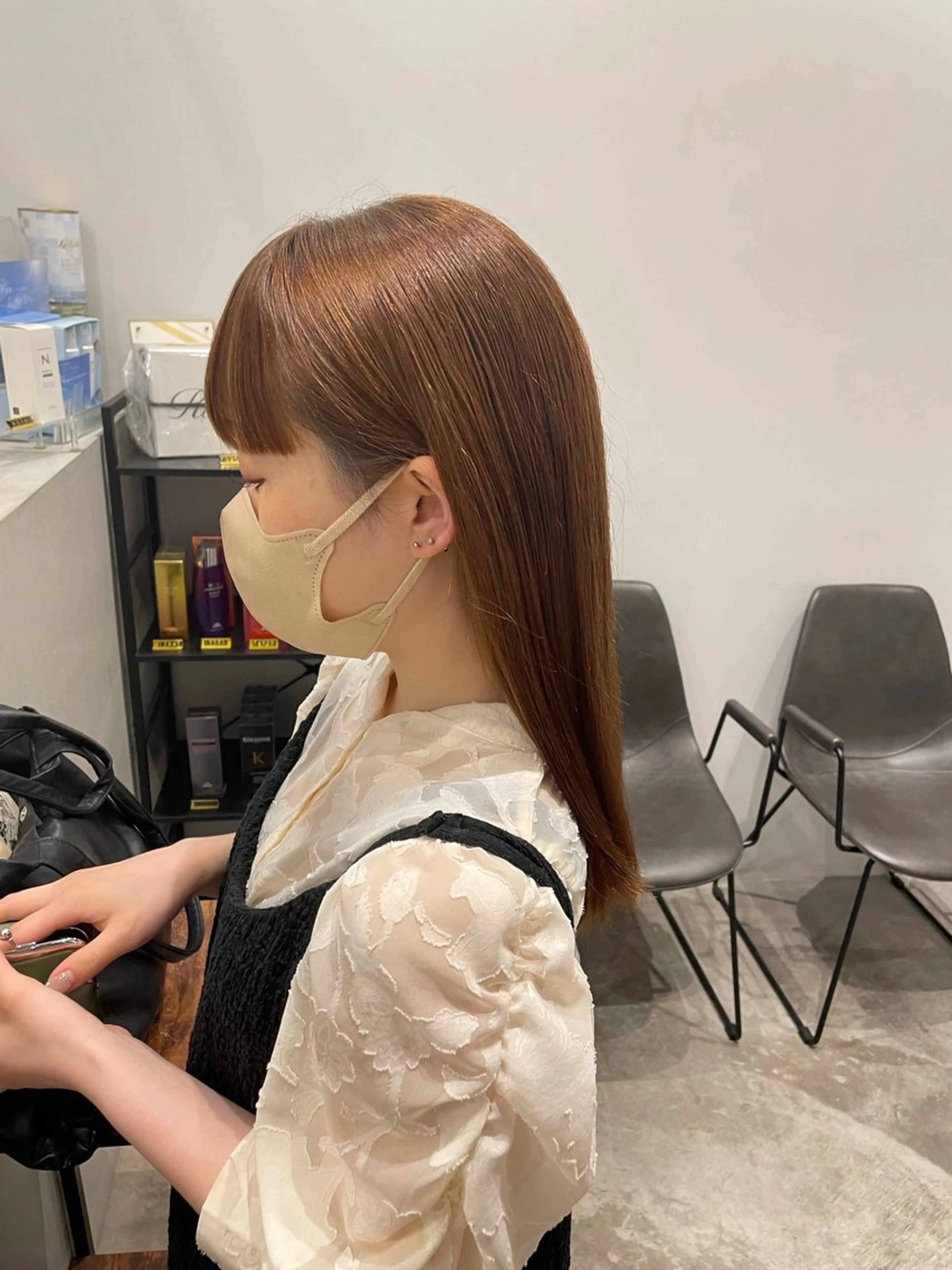 セミロング 外国人風カラー レイヤーカット 🌱 はるかのヘアスタイル