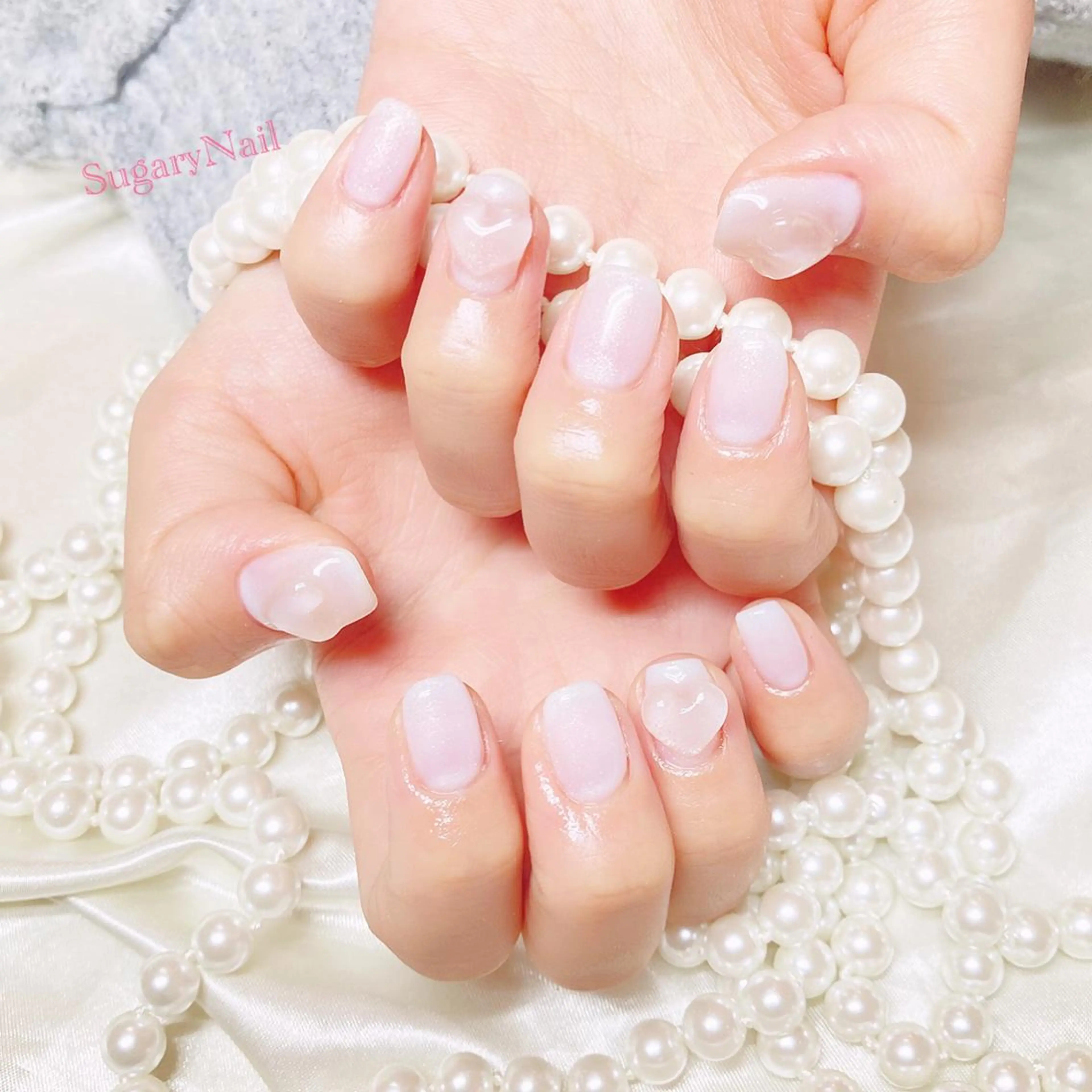 ネイル クリアネイル ハート ハンドネイル SugaryNail Rinaのネイルデザイン