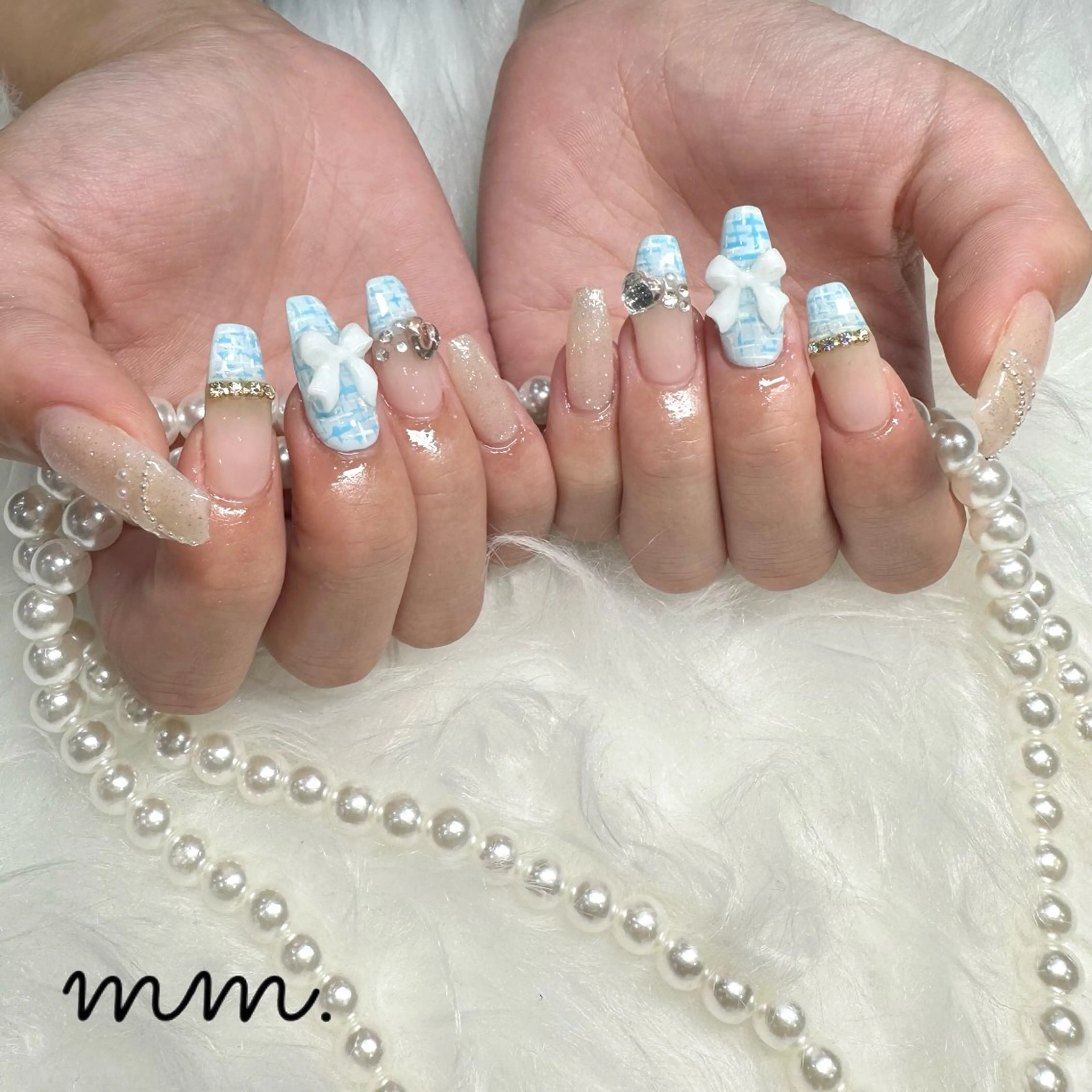 ネイル ハンドネイル 🩷🩵mm.大宮 Riyo🧸🩵🩷のネイルデザイン