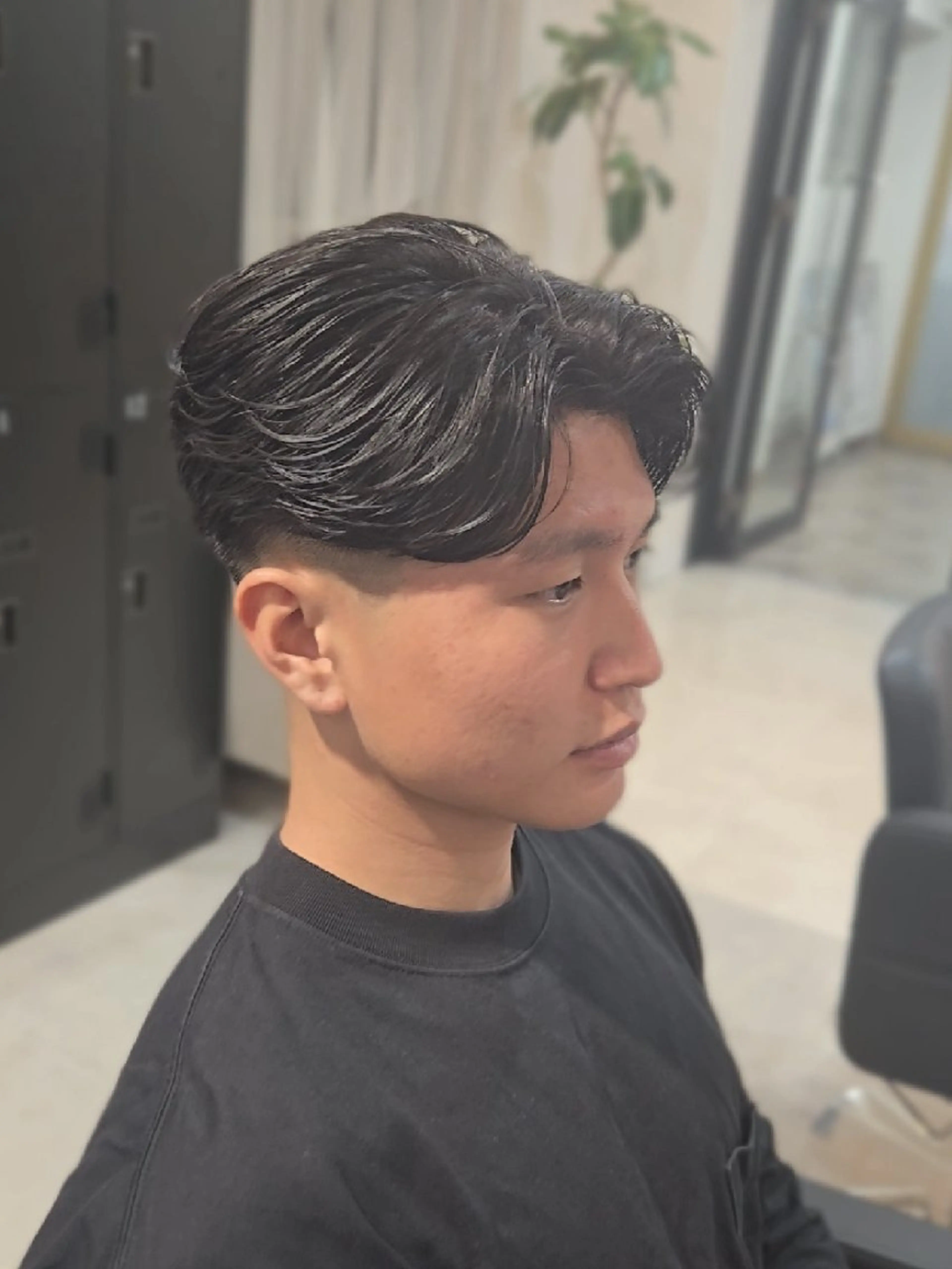 メンズ ミディアム センターパート フェードカット カット ヘアセット LEN名古屋/パーマ 海外ヘア/メンズ特化のヘアスタイル