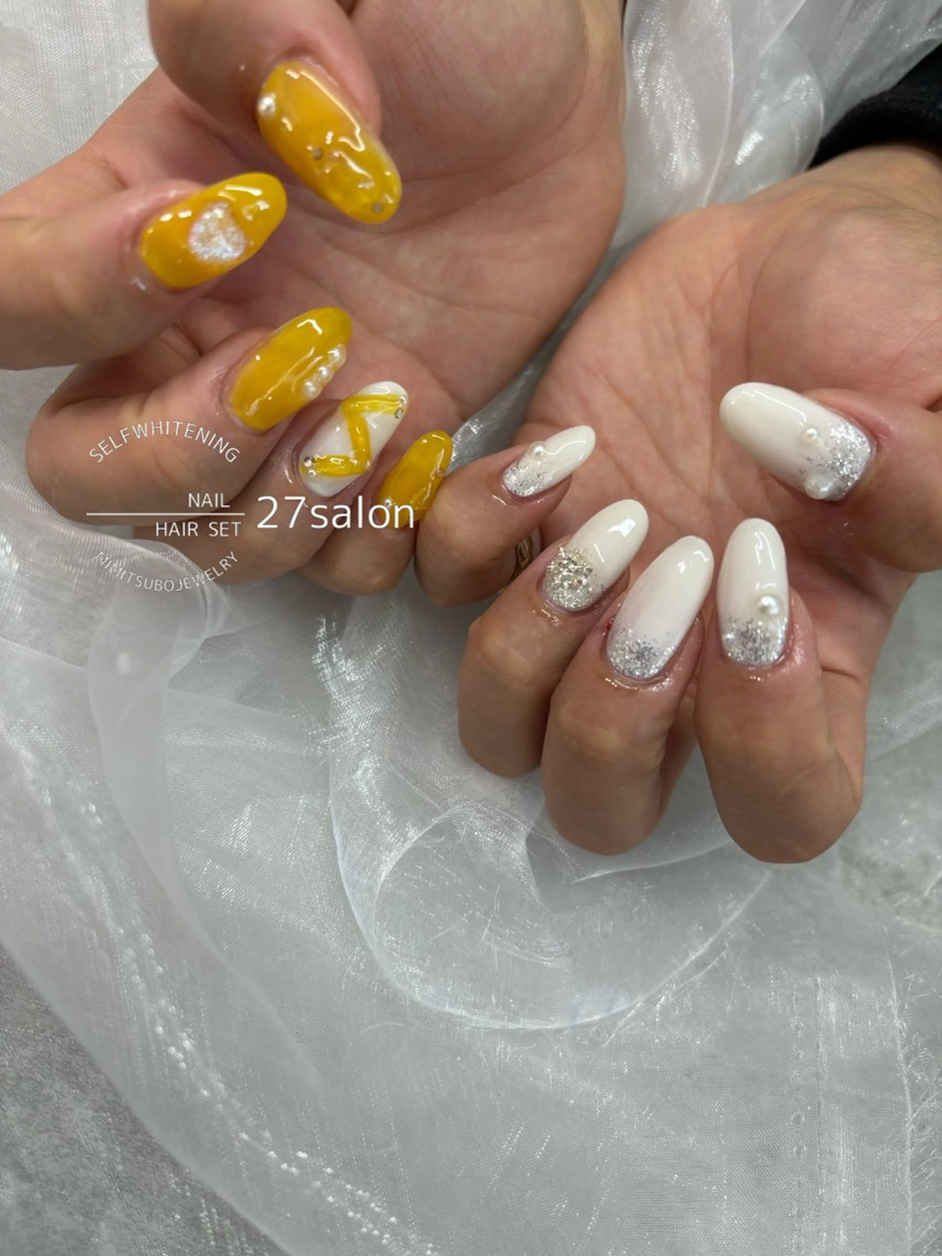 ネイル 黄色 ハンドネイル 27salon yuinaのネイルデザイン