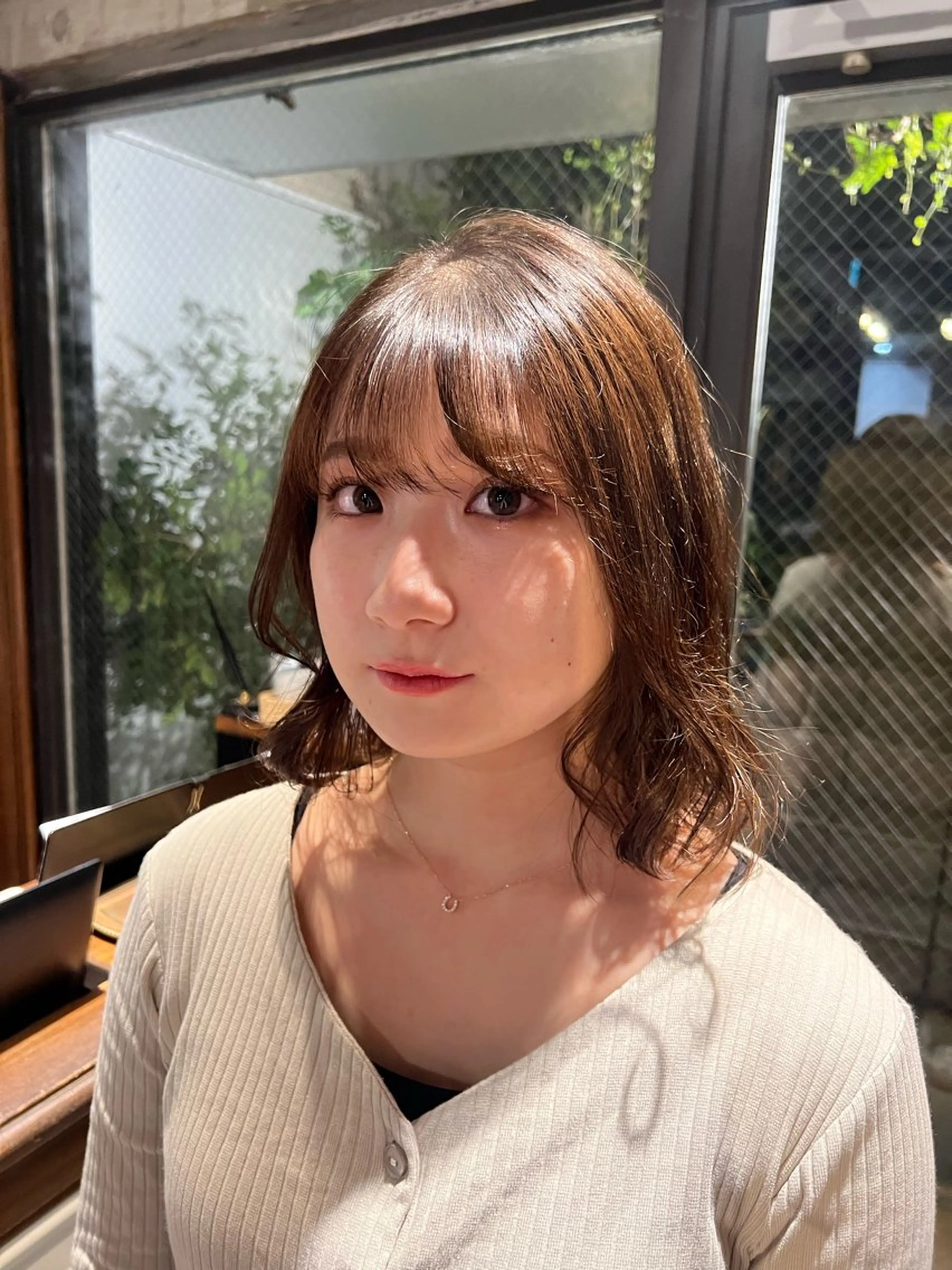 ミディアム ヘアカラー パーマ×透明感カラー MIOのヘアスタイル