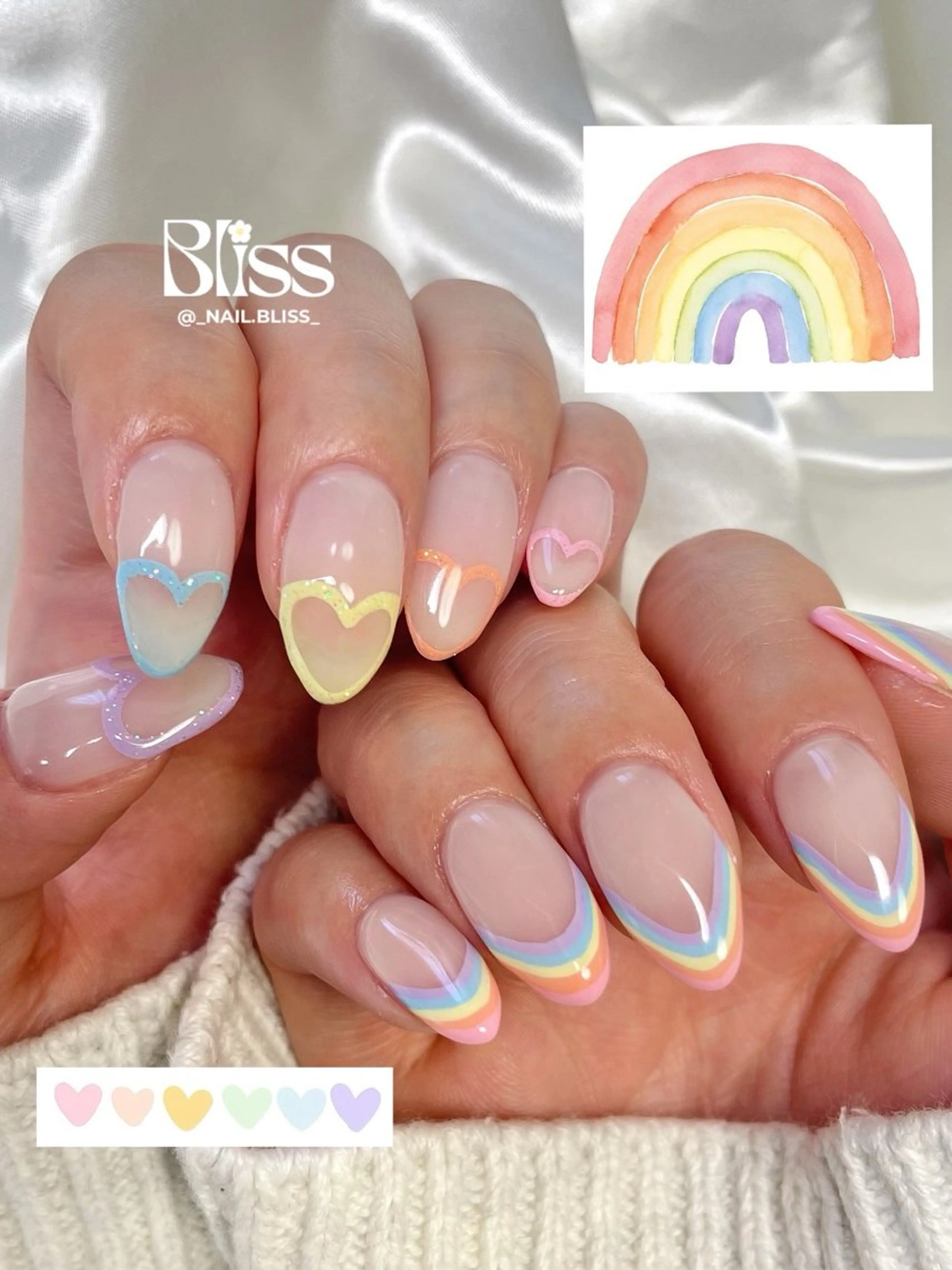 ネイル パステルネイル ハンドネイル NAIL BLISSのネイルデザイン