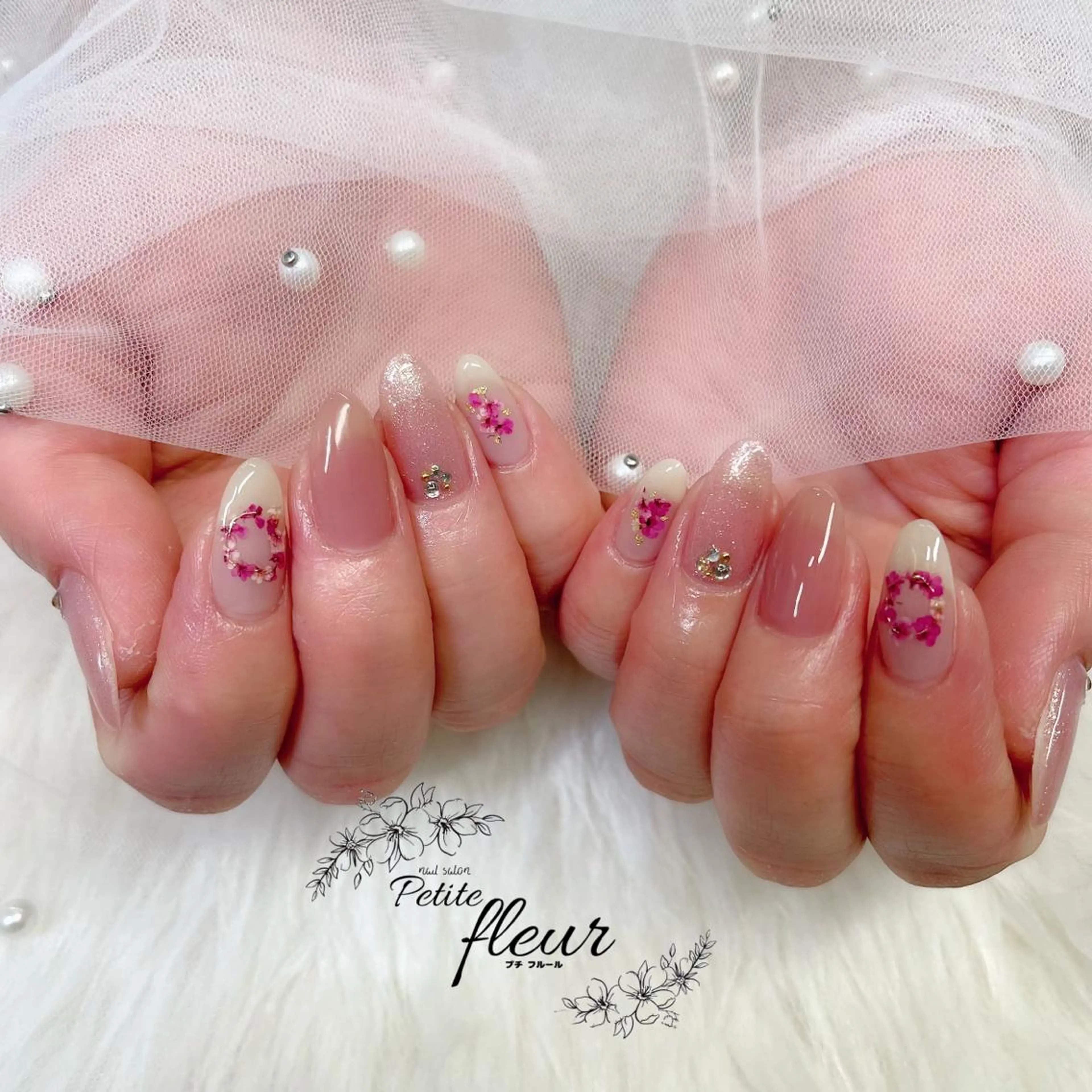 ネイル フラワーネイル ❁⃘*。Petite fleur❁⃘*りさのネイルデザイン