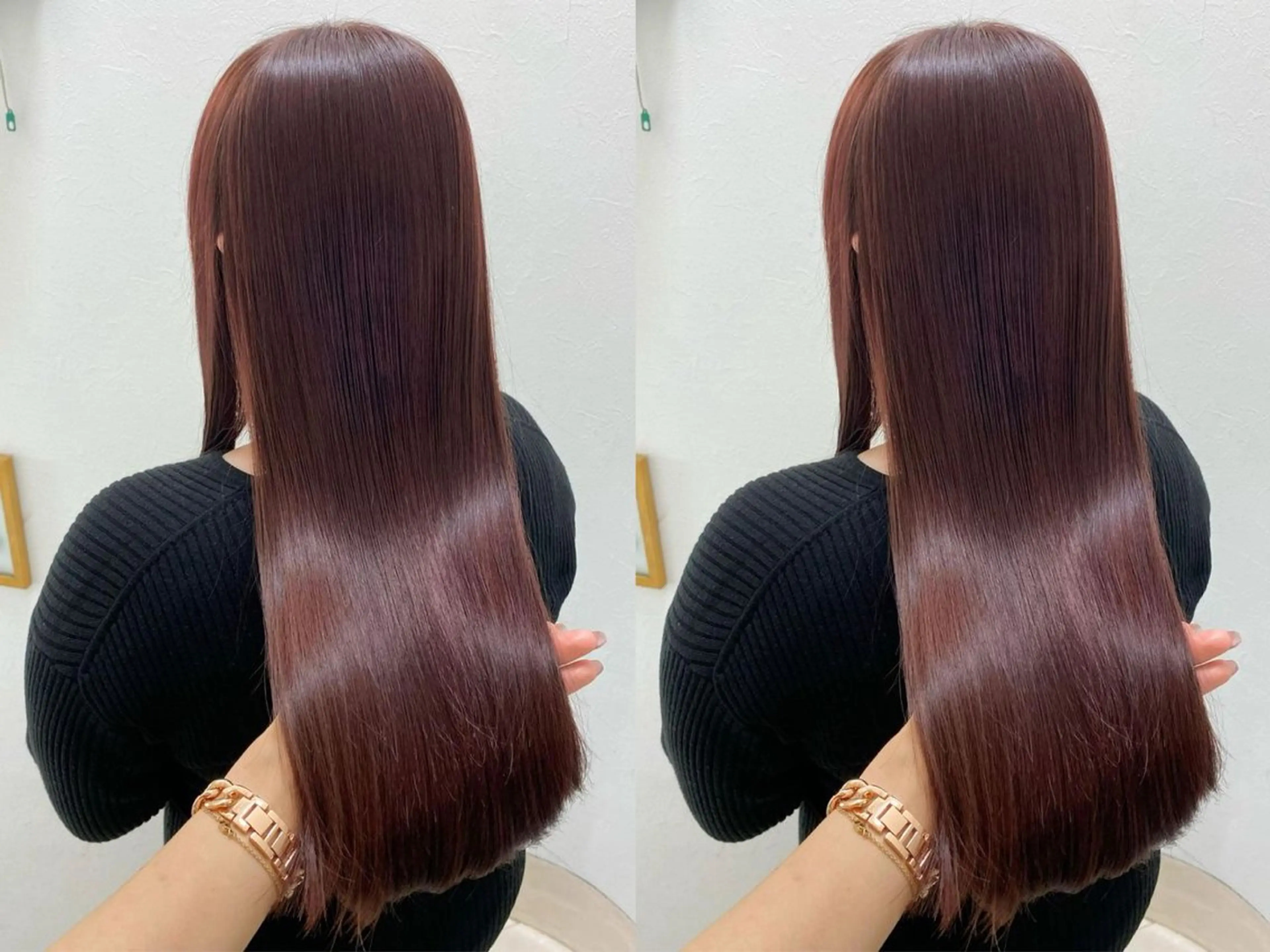 ミディアム 縮毛矯正 艶カラー/ 下茂優衣のヘアスタイル