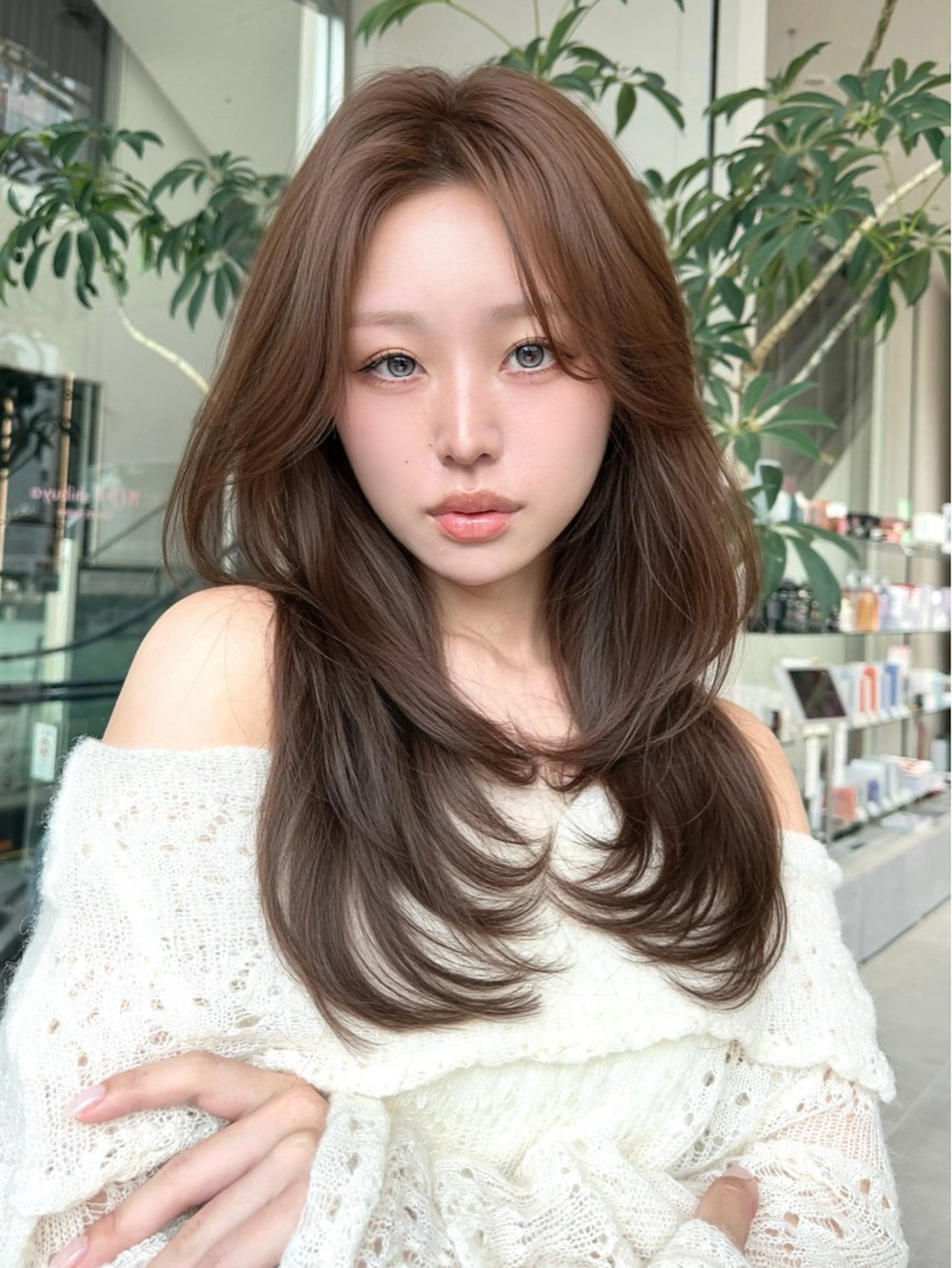 セミロング ハイレイヤー レイヤーカット カット ヘアカラー レイヤーカット/高木 秀斗/メロ髪美容師のヘアスタイル