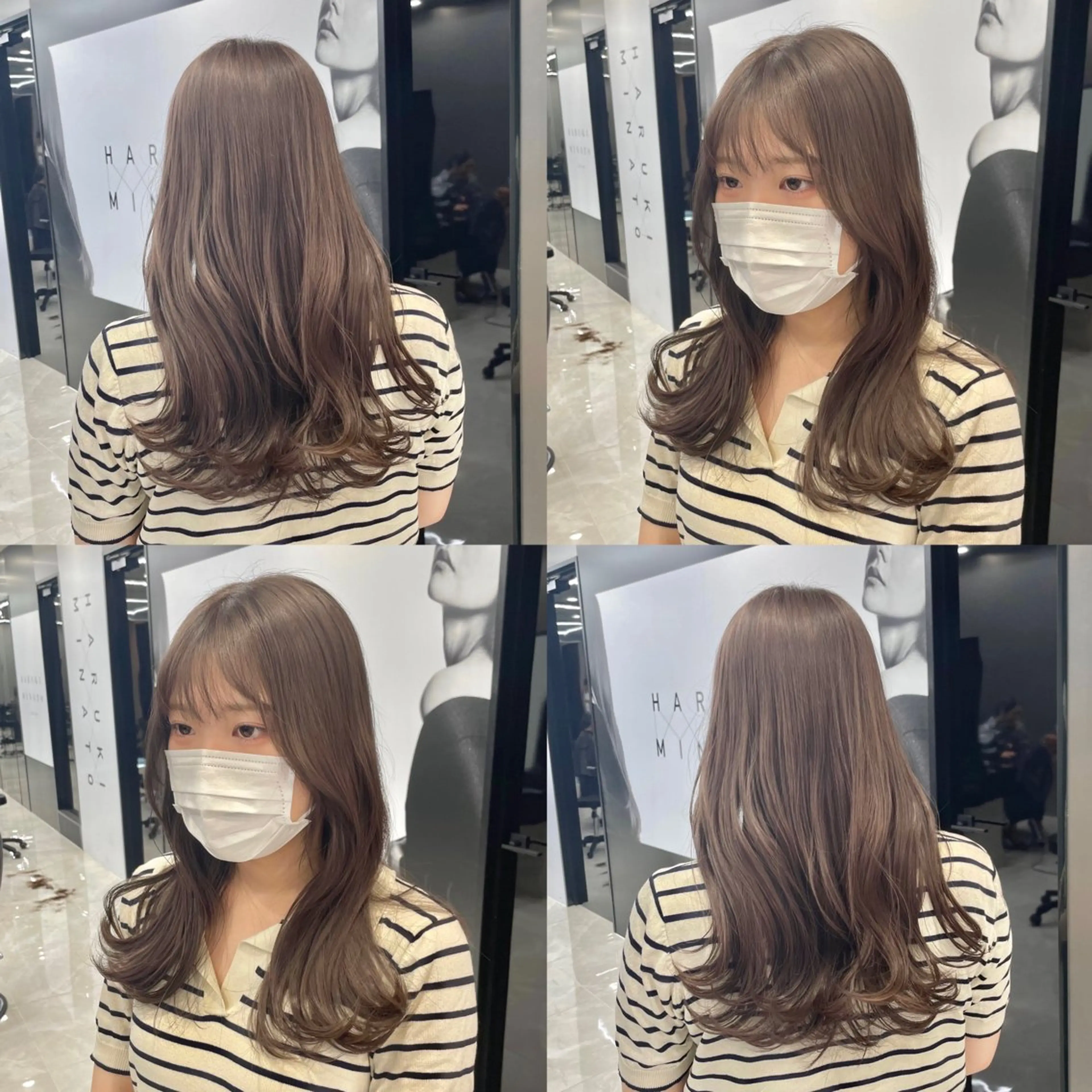 ロング カラー ヘアアレンジ ブリーチ 透明感カラー グレージュ ミルクティーグレージュ くびれヘア 新宿/顔周りカット/ レイヤー/がっきーのヘアスタイル