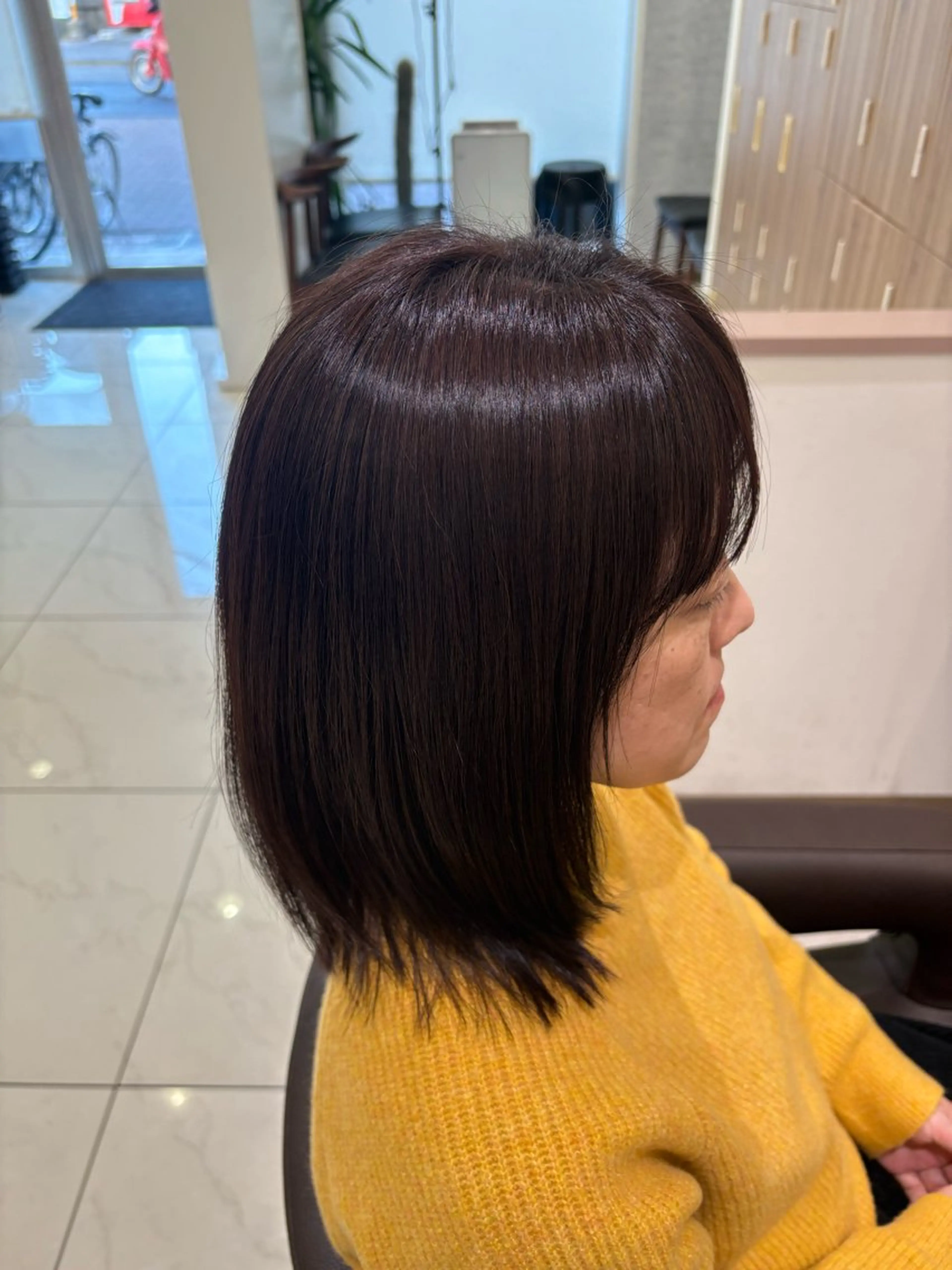 ミディアム カラー ブラウンカラー 透明感カラー オレンジ カット ヘアカラー 🌱脱白髪染め特化 🌱岡田将英のヘアスタイル